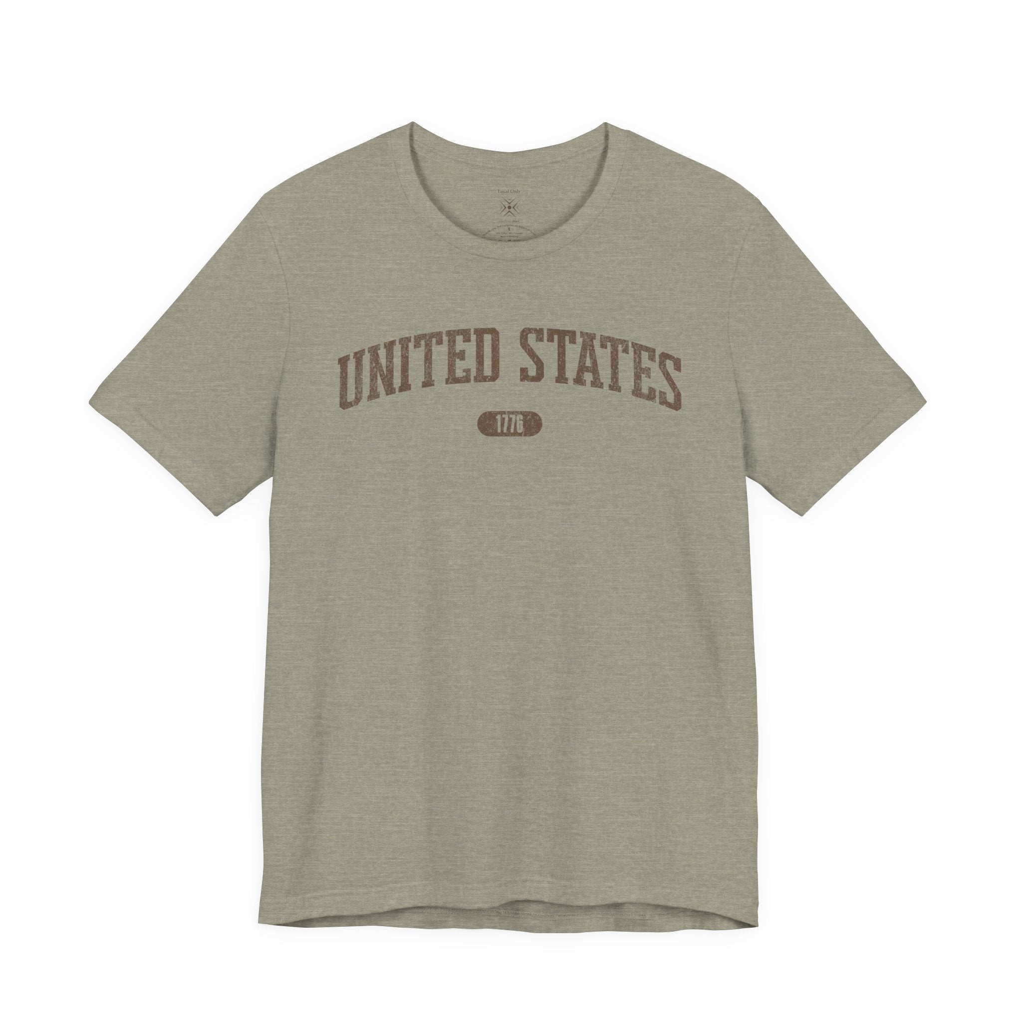 United States 1776 Vintage Collegiate T-Shirt – Brown Graphic – Neutrals
