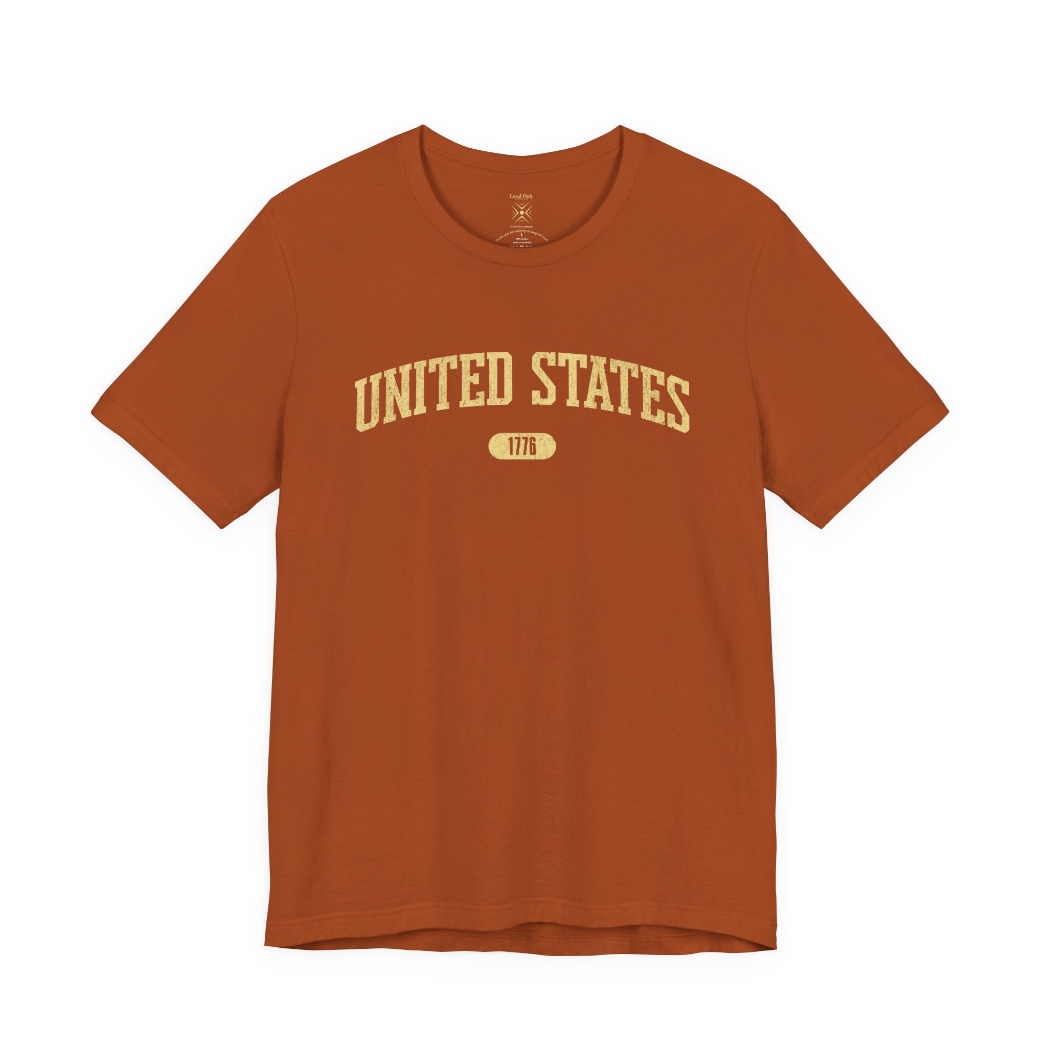 United States 1776 Vintage Collegiate Premium T-Shirt – Yellow Graphic – Neutrals