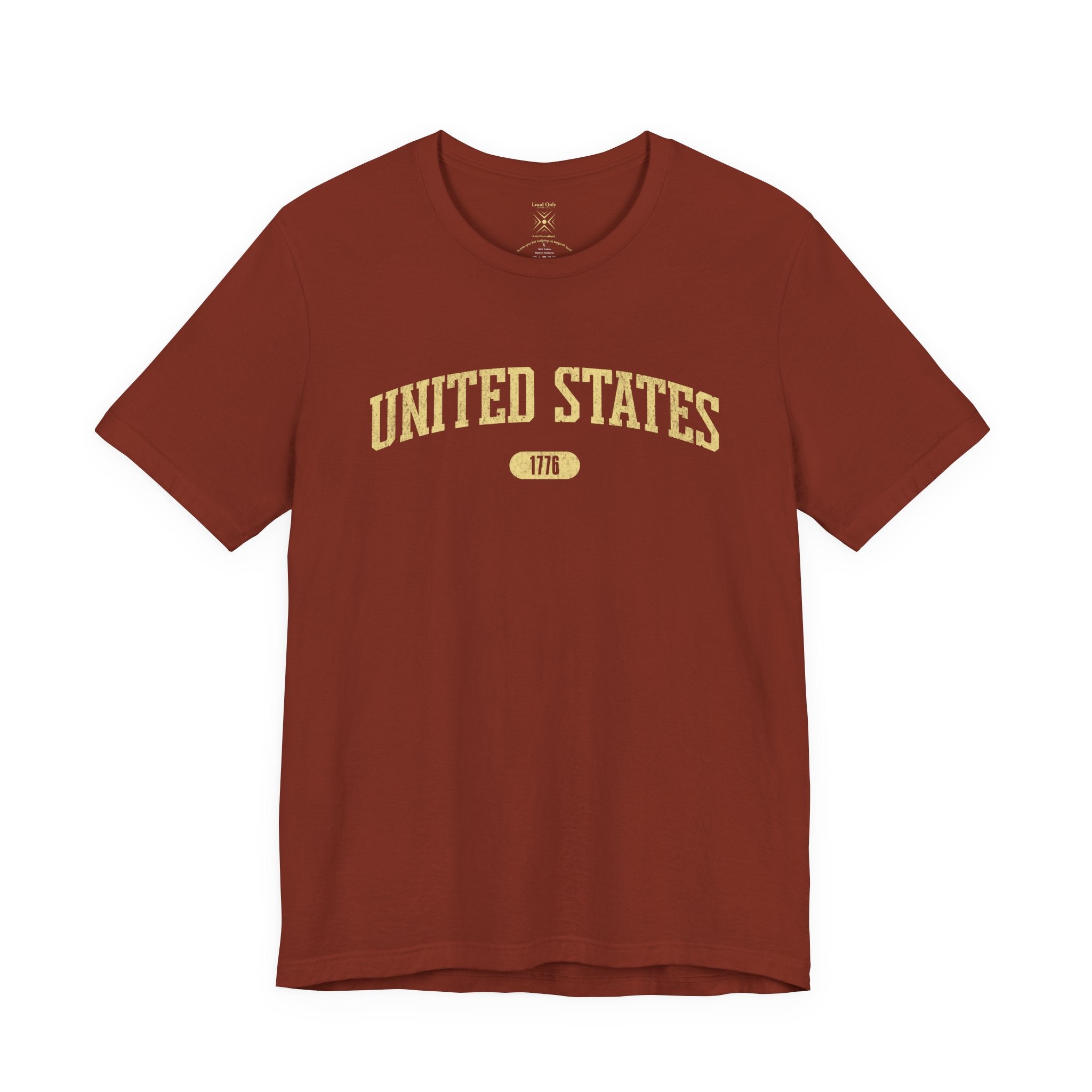 United States 1776 Vintage Collegiate Premium T-Shirt – Yellow Graphic – Neutrals