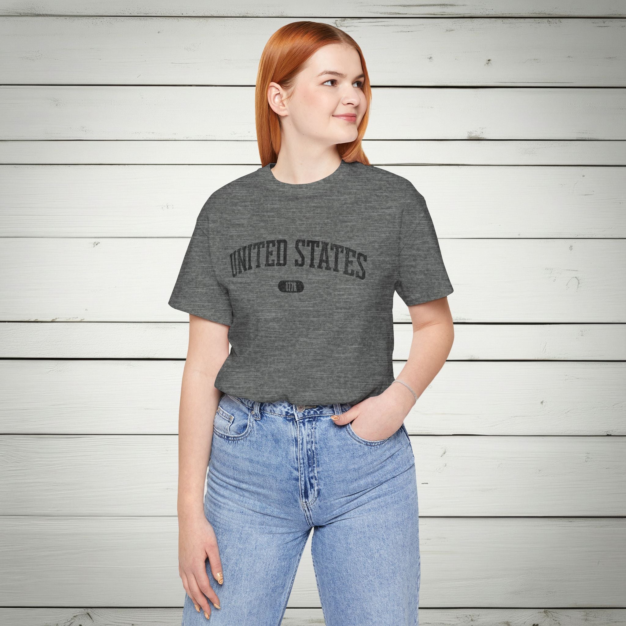 United States 1776 Vintage Collegiate Premium T-Shirt – Black Graphic – Neutrals