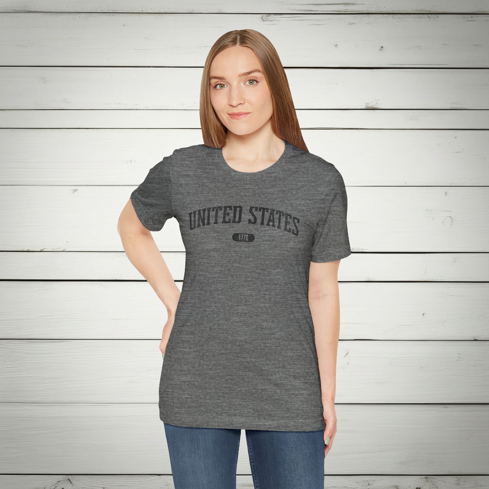 United States 1776 Vintage Collegiate Premium T-Shirt – Black Graphic – Neutrals