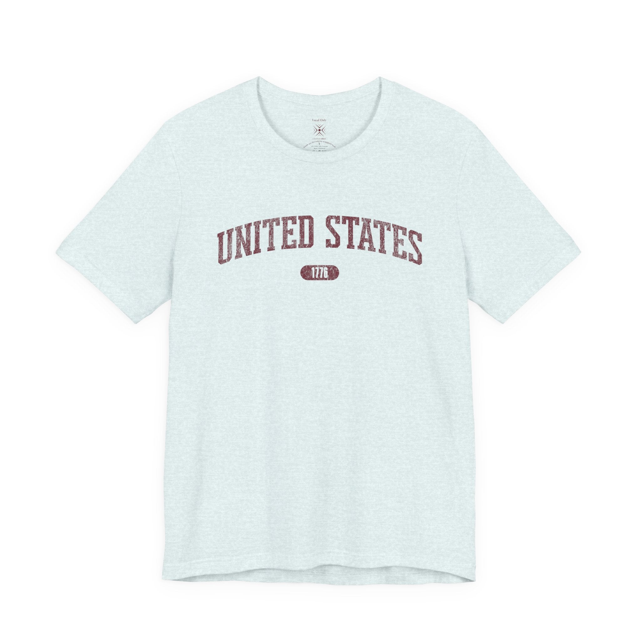 United States 1776 Vintage Collegiate Premium T-Shirt – Burgundy Graphic – Colorful