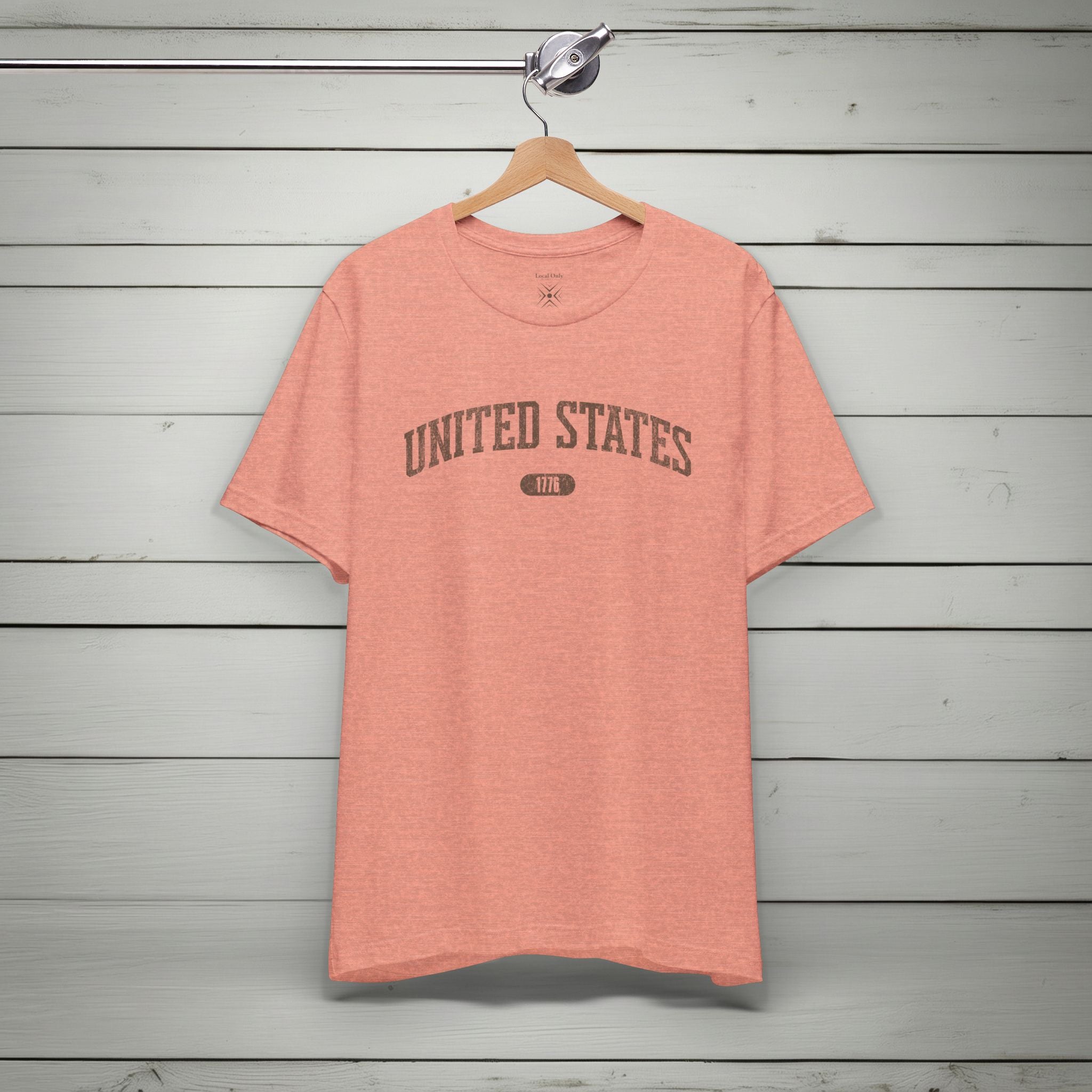 United States 1776 Vintage Collegiate Premium T-Shirt – Brown Graphic – Colorful