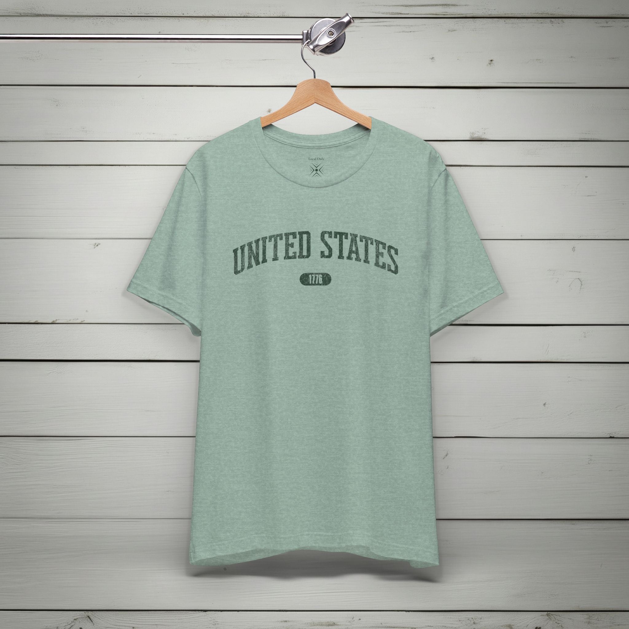 United States 1776 Vintage Collegiate Premium T-Shirt – Green Graphic – Colorful