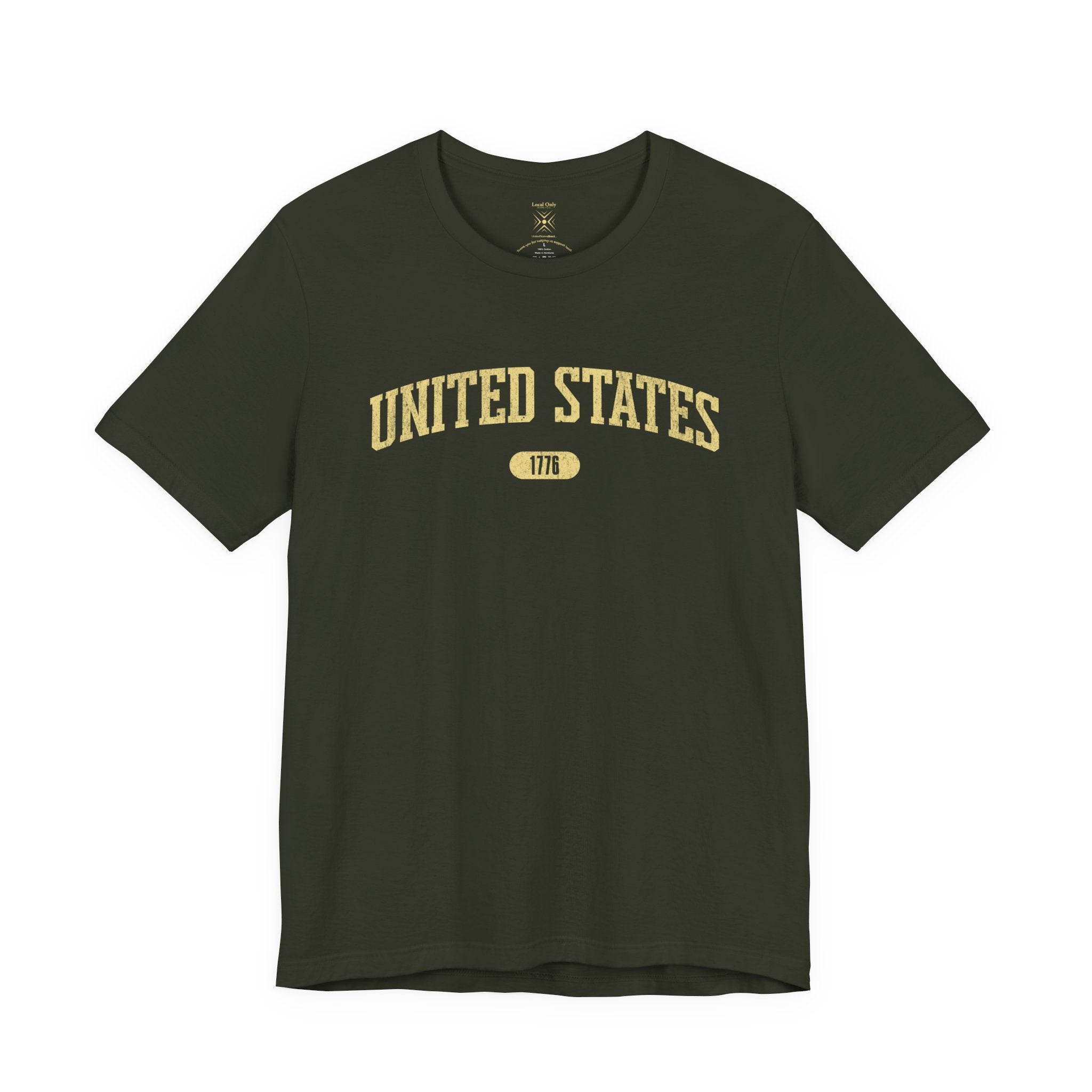 United States 1776 Vintage Collegiate Premium T-Shirt – Yellow Graphic – Neutrals