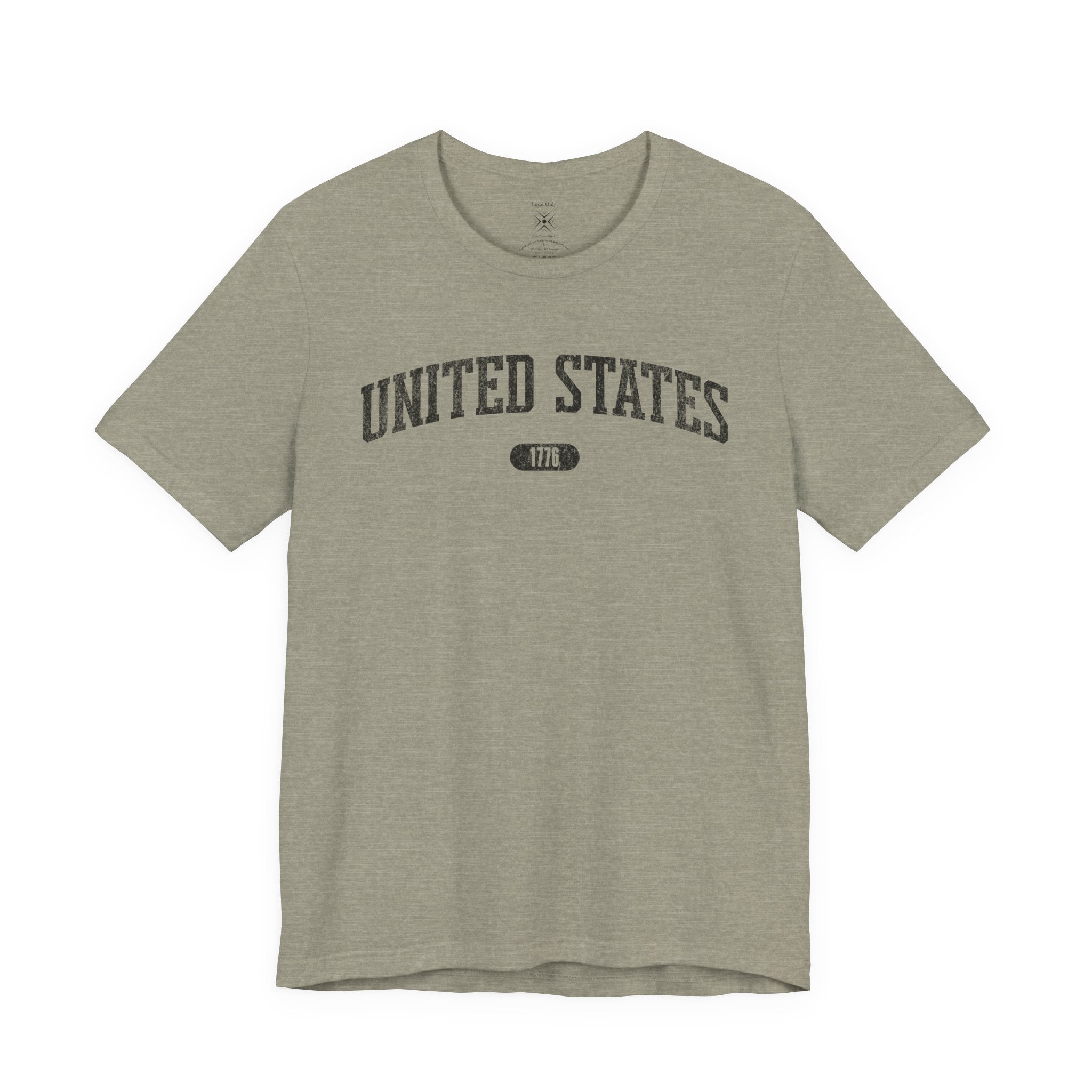 United States 1776 Vintage Collegiate T-Shirt – Black Graphic – Neutrals