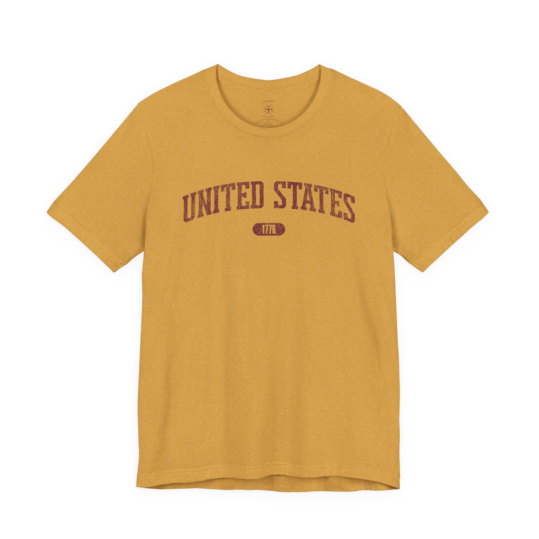 United States 1776 Vintage Collegiate Premium T-Shirt – Burgundy Graphic – Colorful