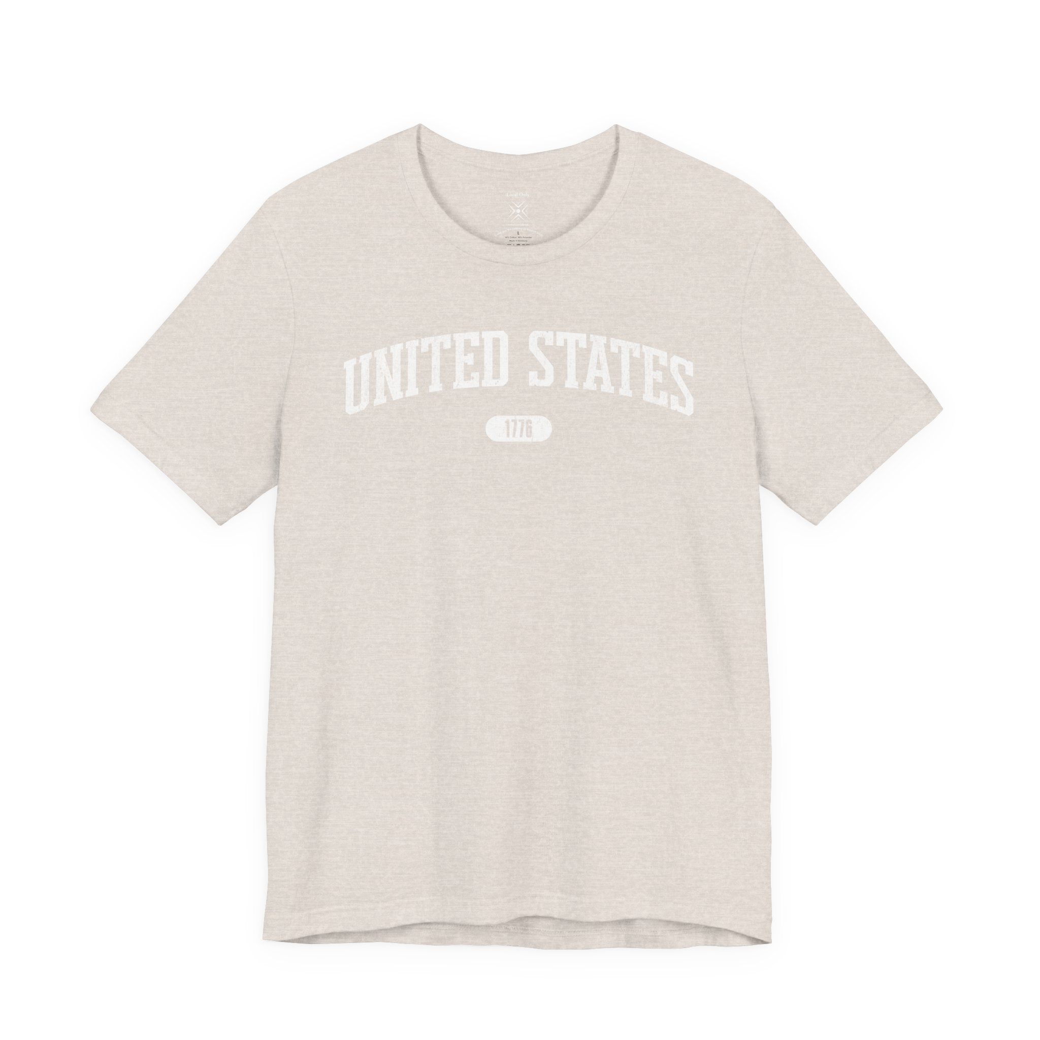 United States 1776 Vintage Collegiate T-Shirt – White Graphic – Neutrals