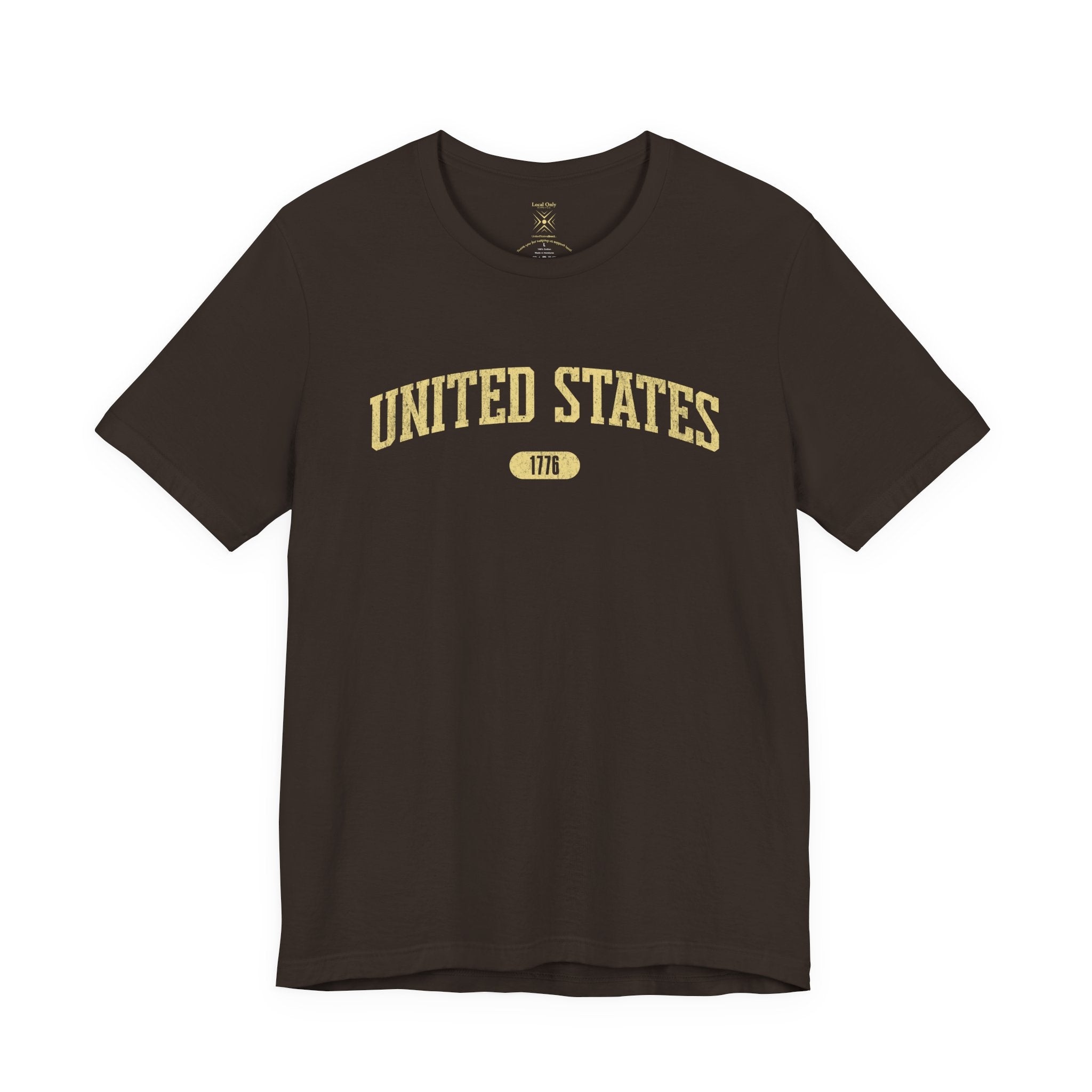 United States 1776 Vintage Collegiate Premium T-Shirt – Yellow Graphic – Neutrals