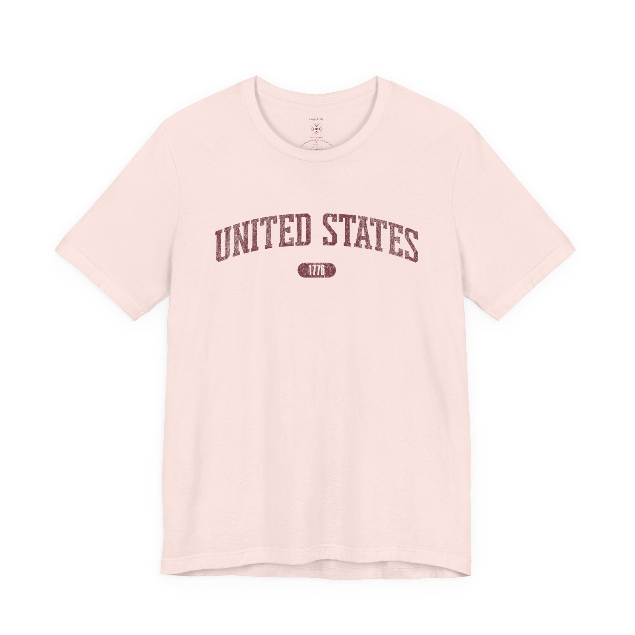 United States 1776 Vintage Collegiate Premium T-Shirt – Burgundy Graphic – Colorful