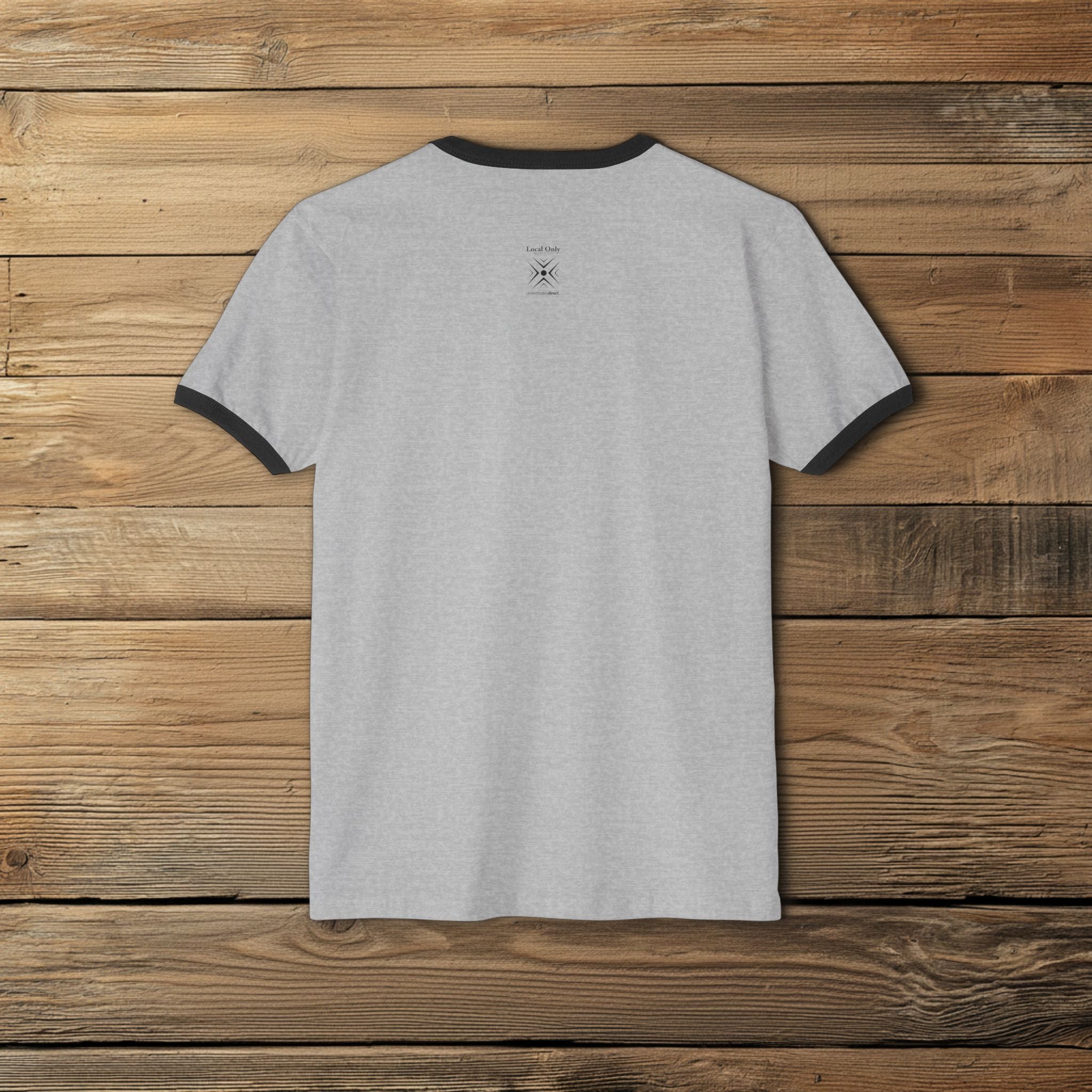 United States of America 1776 Vintage Collegiate Ringer Tee – Black Graphic – Neutrals with Black Trim