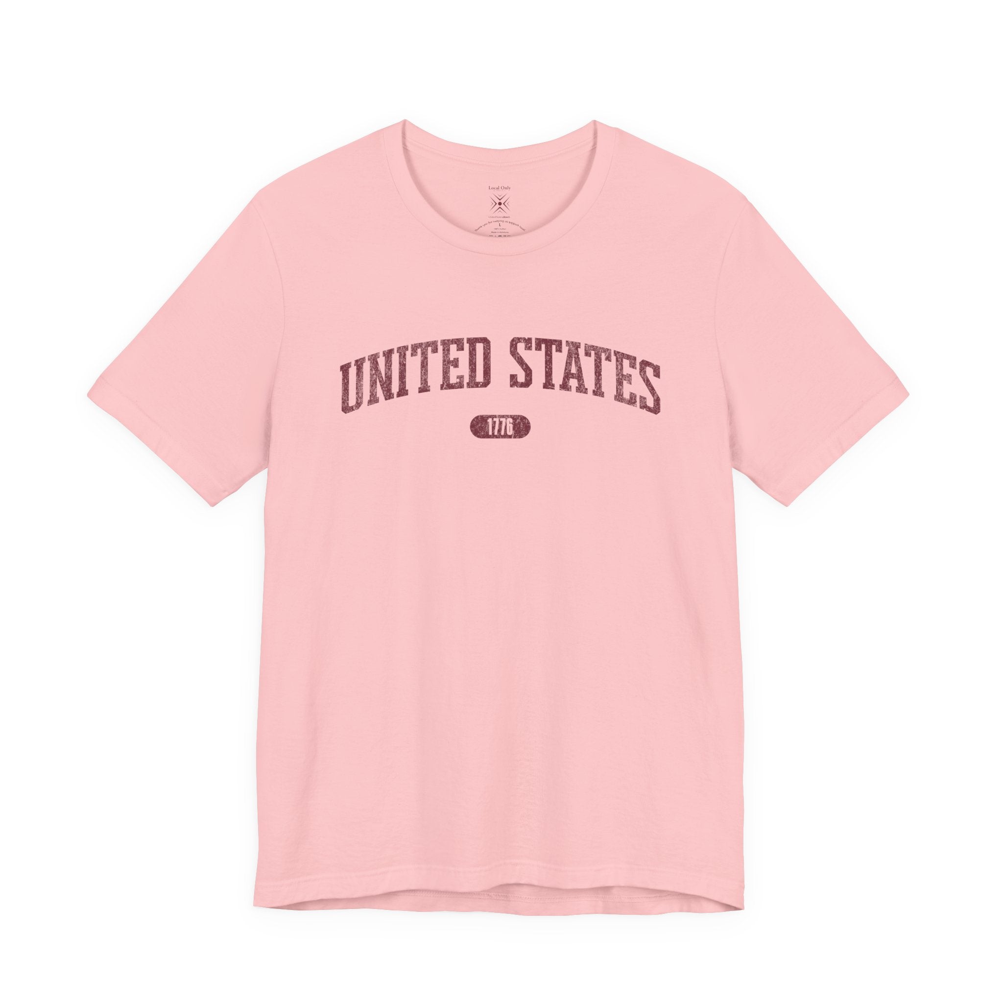 United States 1776 Vintage Collegiate Premium T-Shirt – Burgundy Graphic – Colorful