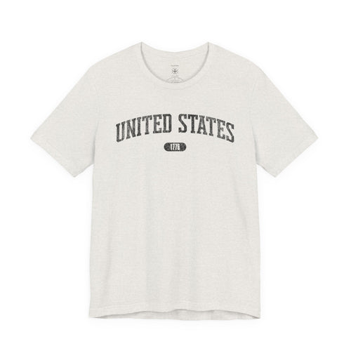 United States 1776 Vintage Collegiate T-Shirt – Black Graphic – Neutrals