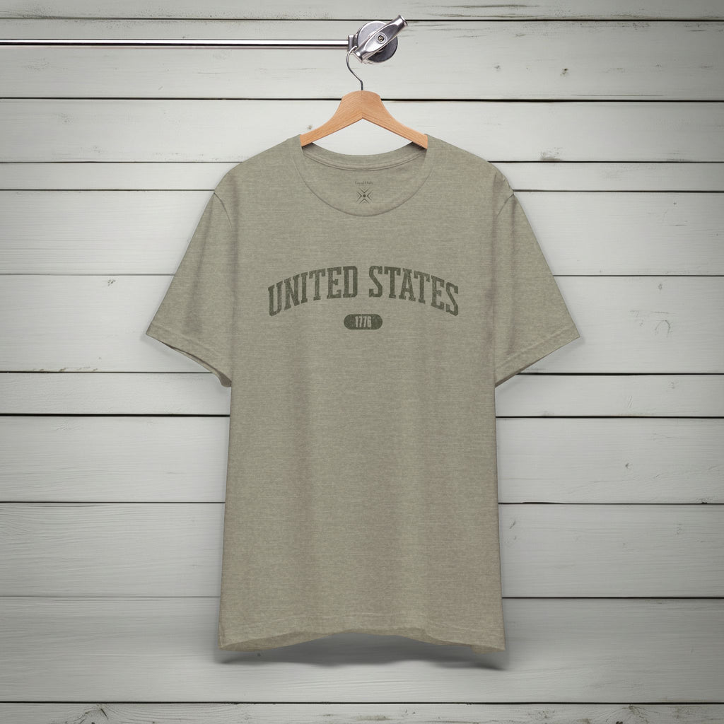 United States 1776 Vintage Collegiate Premium T-Shirt – Olive Graphic – Neutrals
