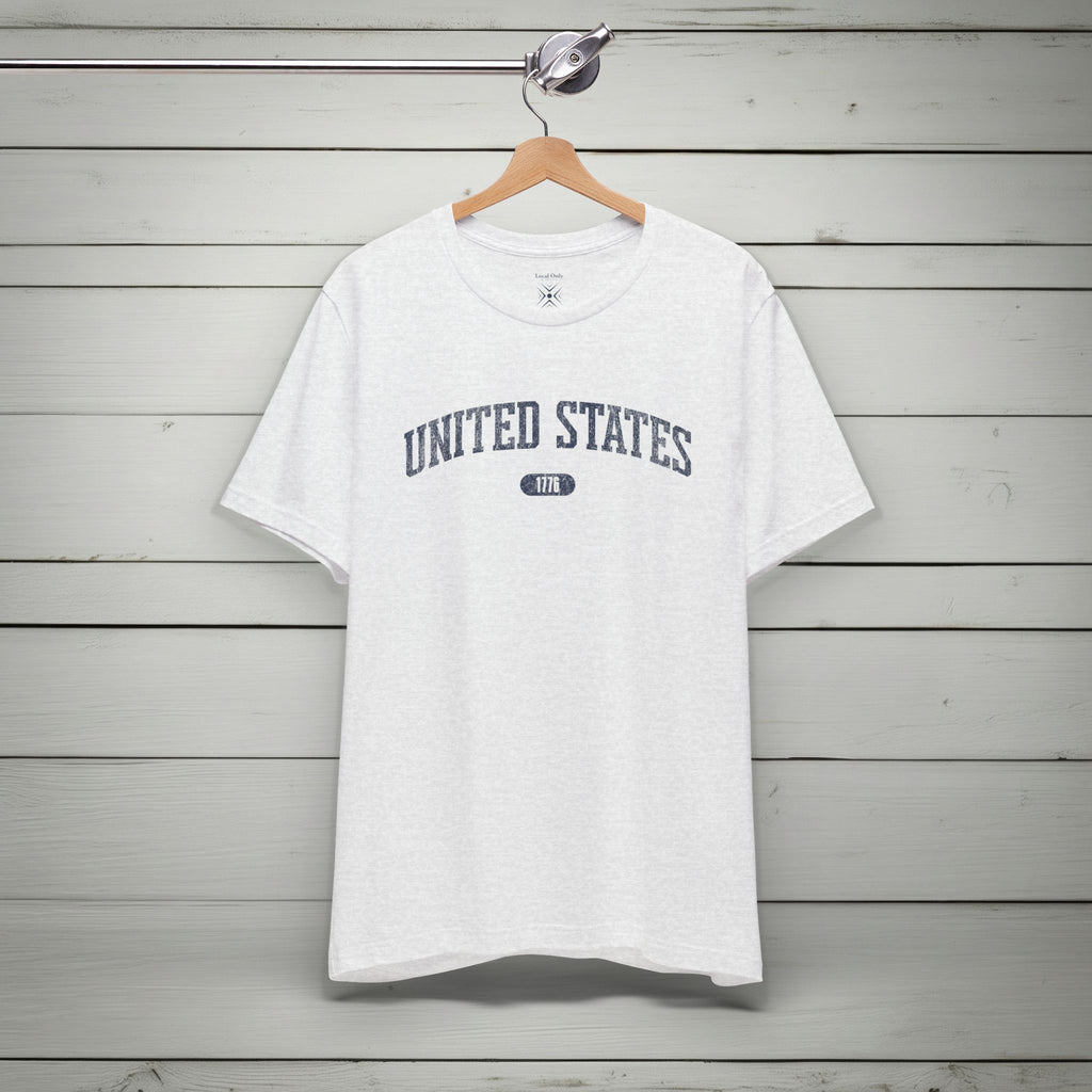 United States 1776 Vintage Collegiate Premium T-Shirt – Navy Graphic – Neutrals