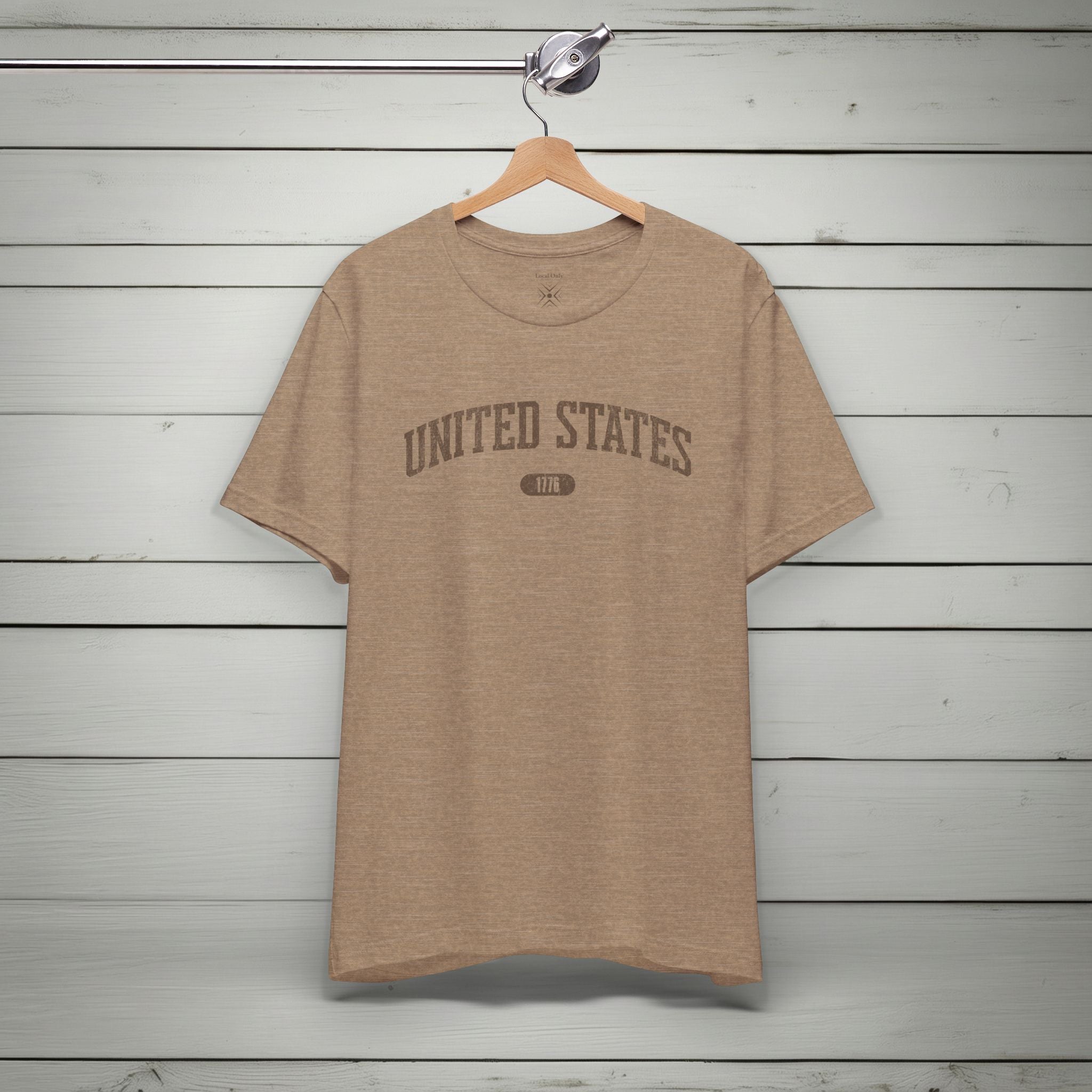 United States 1776 Vintage Collegiate Premium T-Shirt – Brown Graphic – Neutrals