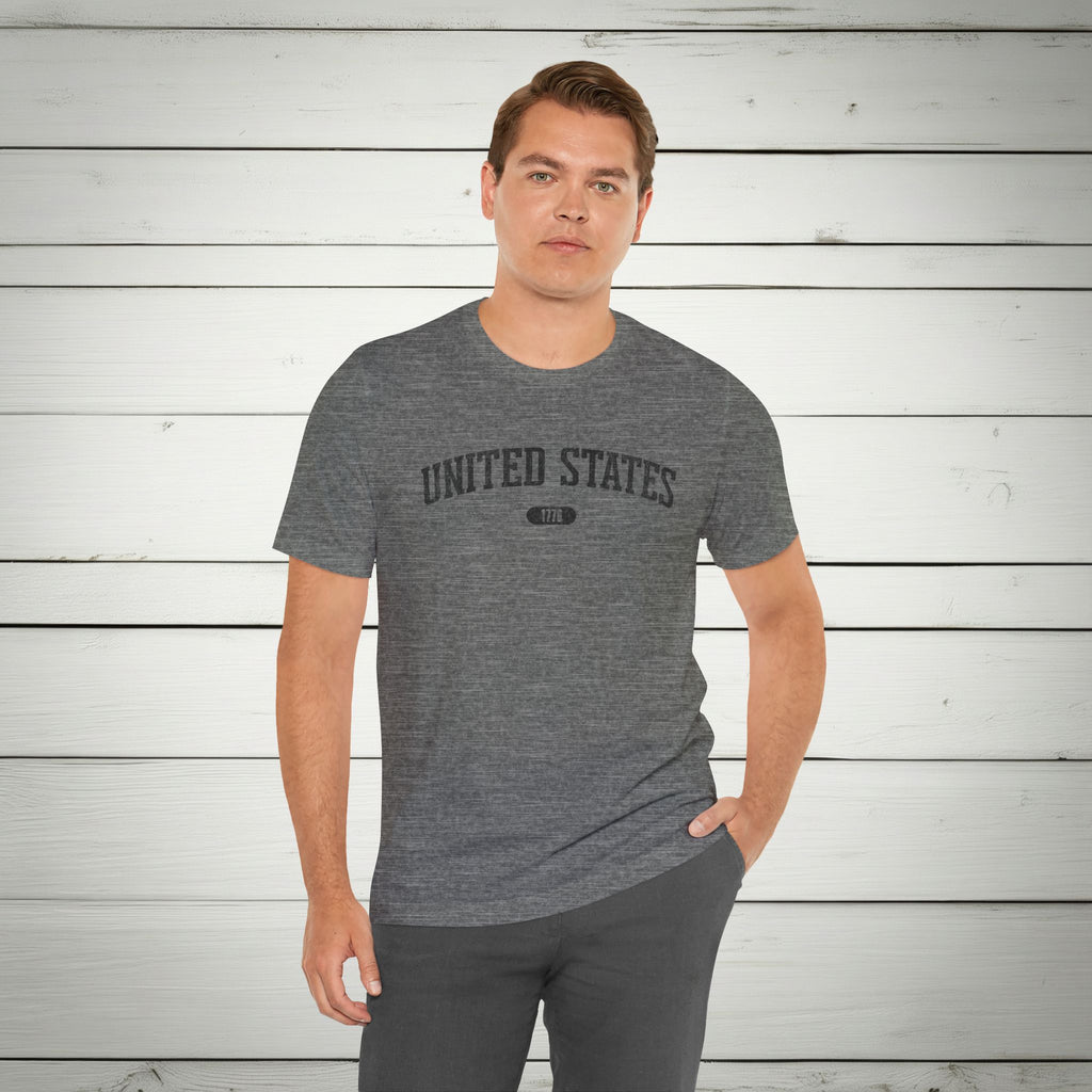 United States 1776 Vintage Collegiate Premium T-Shirt – Black Graphic – Neutrals
