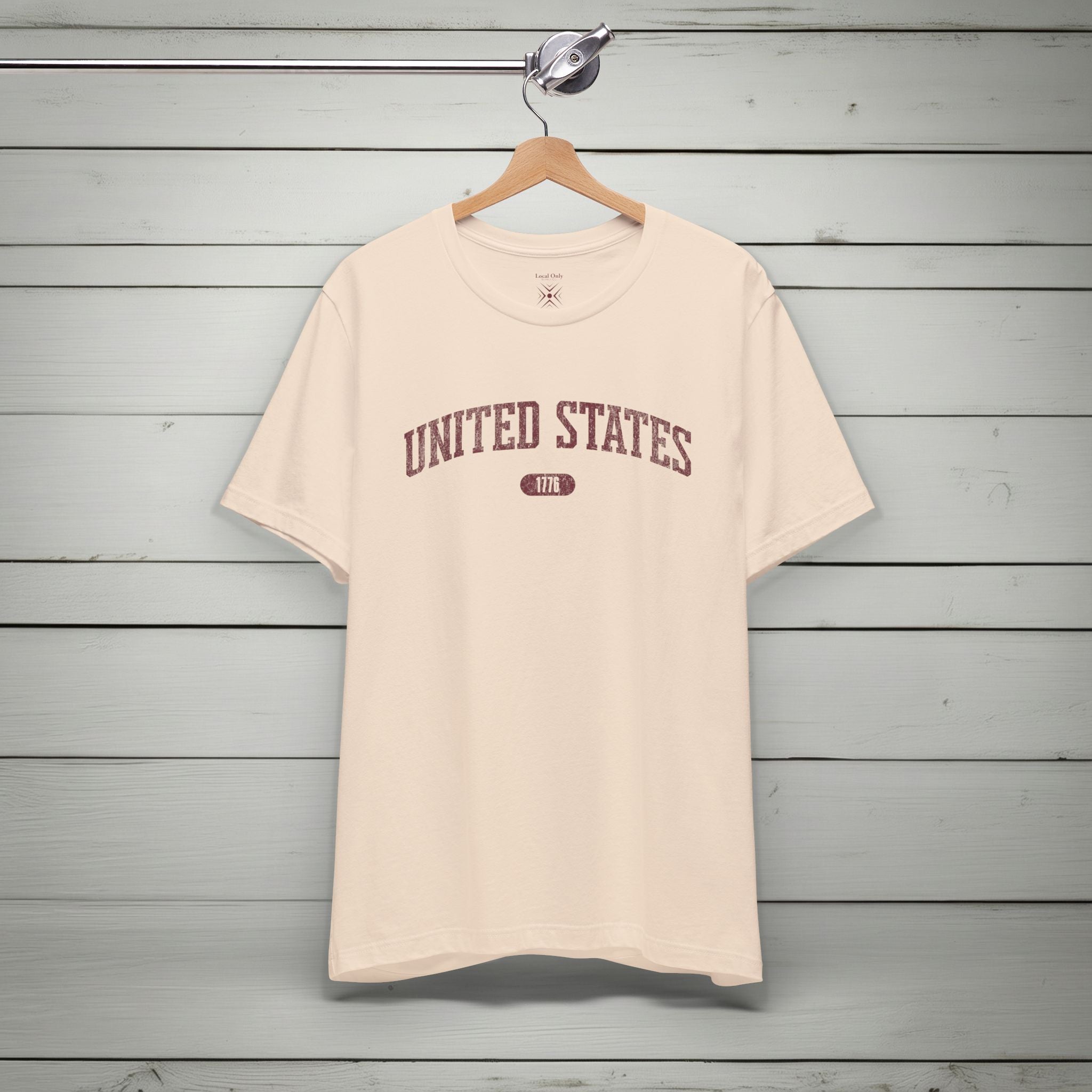 United States 1776 Vintage Collegiate Premium T-Shirt – Burgundy Graphic – Neutrals