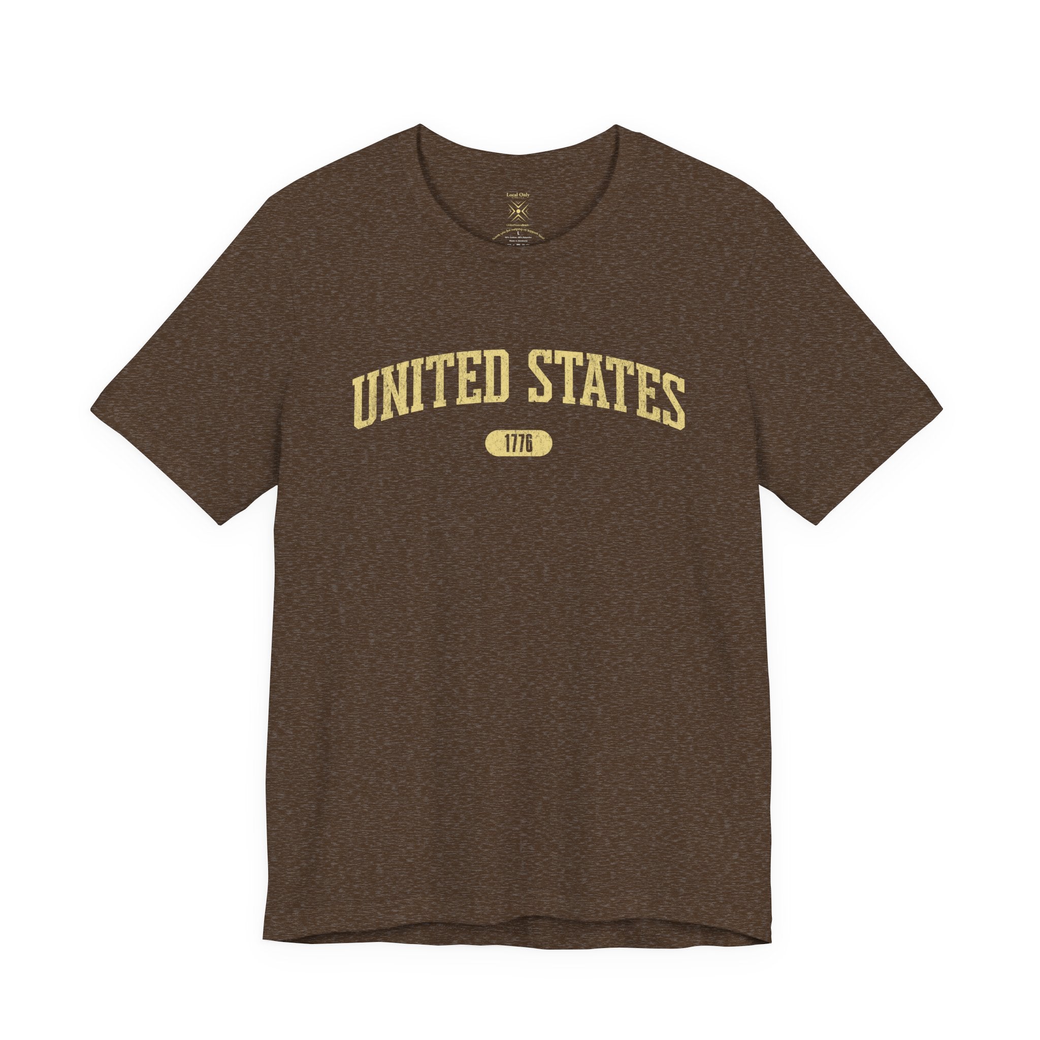 United States 1776 Vintage Collegiate Premium T-Shirt – Yellow Graphic – Neutrals