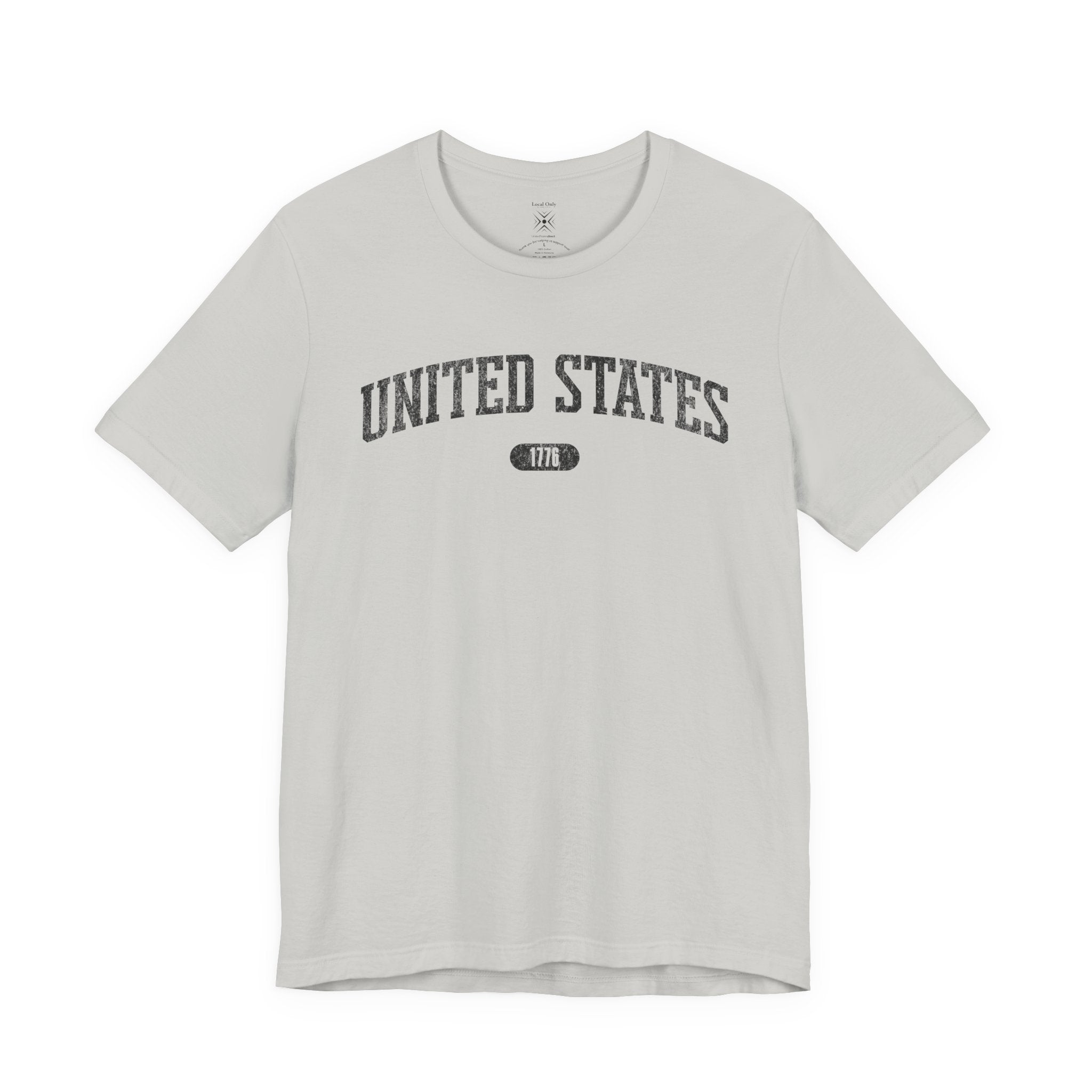 United States 1776 Vintage Collegiate T-Shirt – Black Graphic – Neutrals