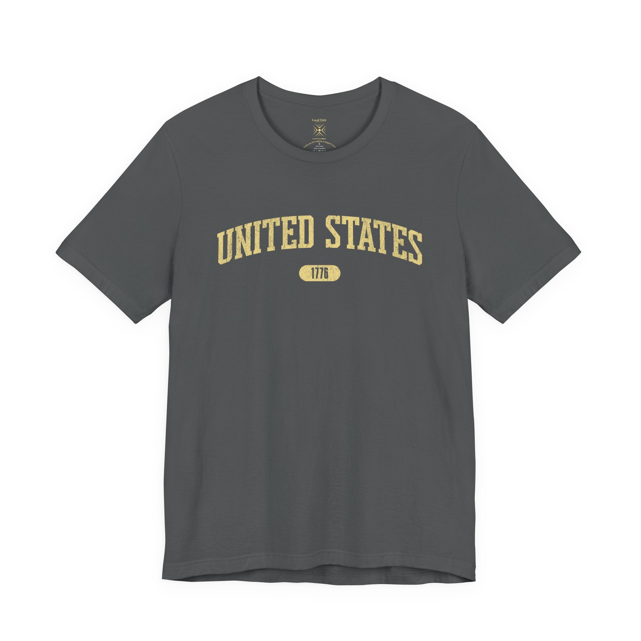 United States 1776 Vintage Collegiate Premium T-Shirt – Yellow Graphic – Neutrals
