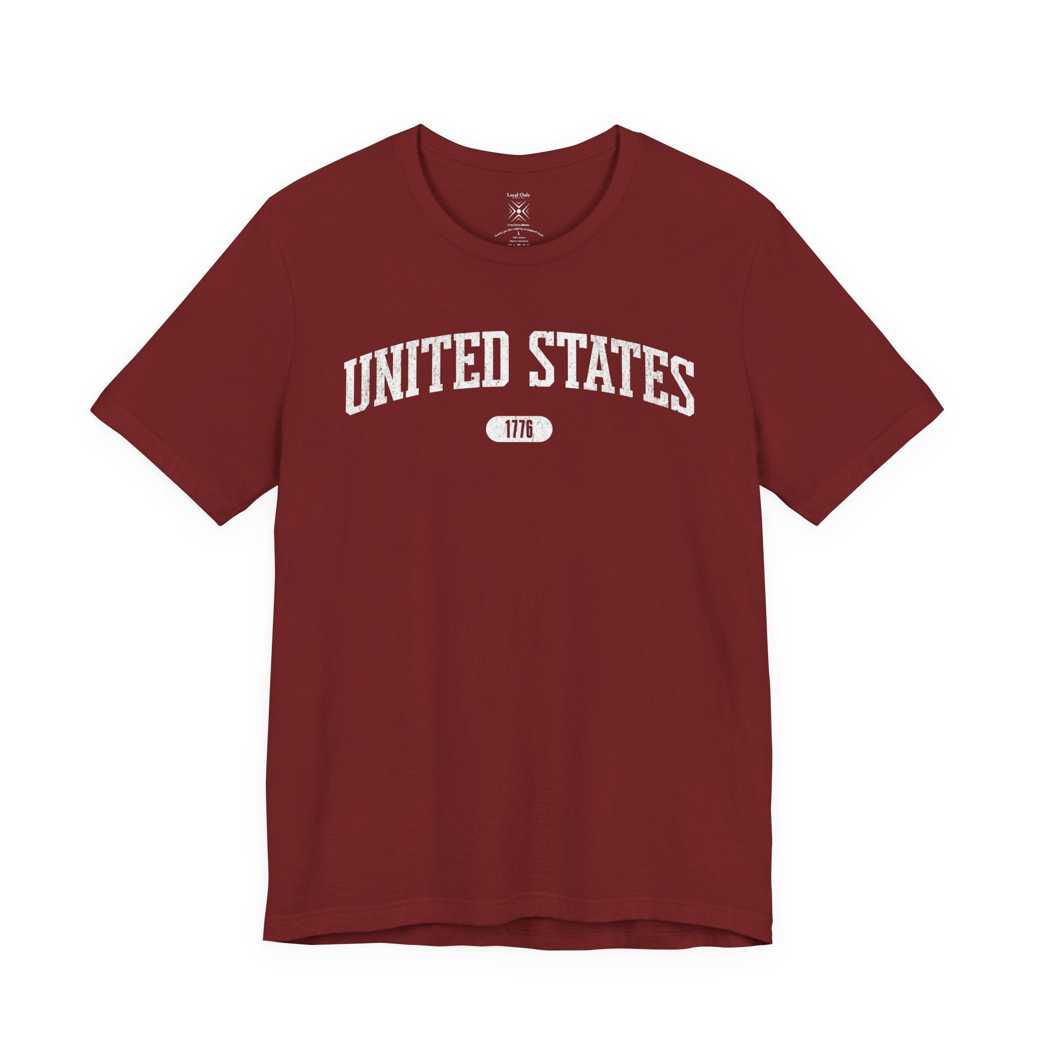 United States 1776 Vintage Collegiate T-Shirt – White Graphic – Colorful