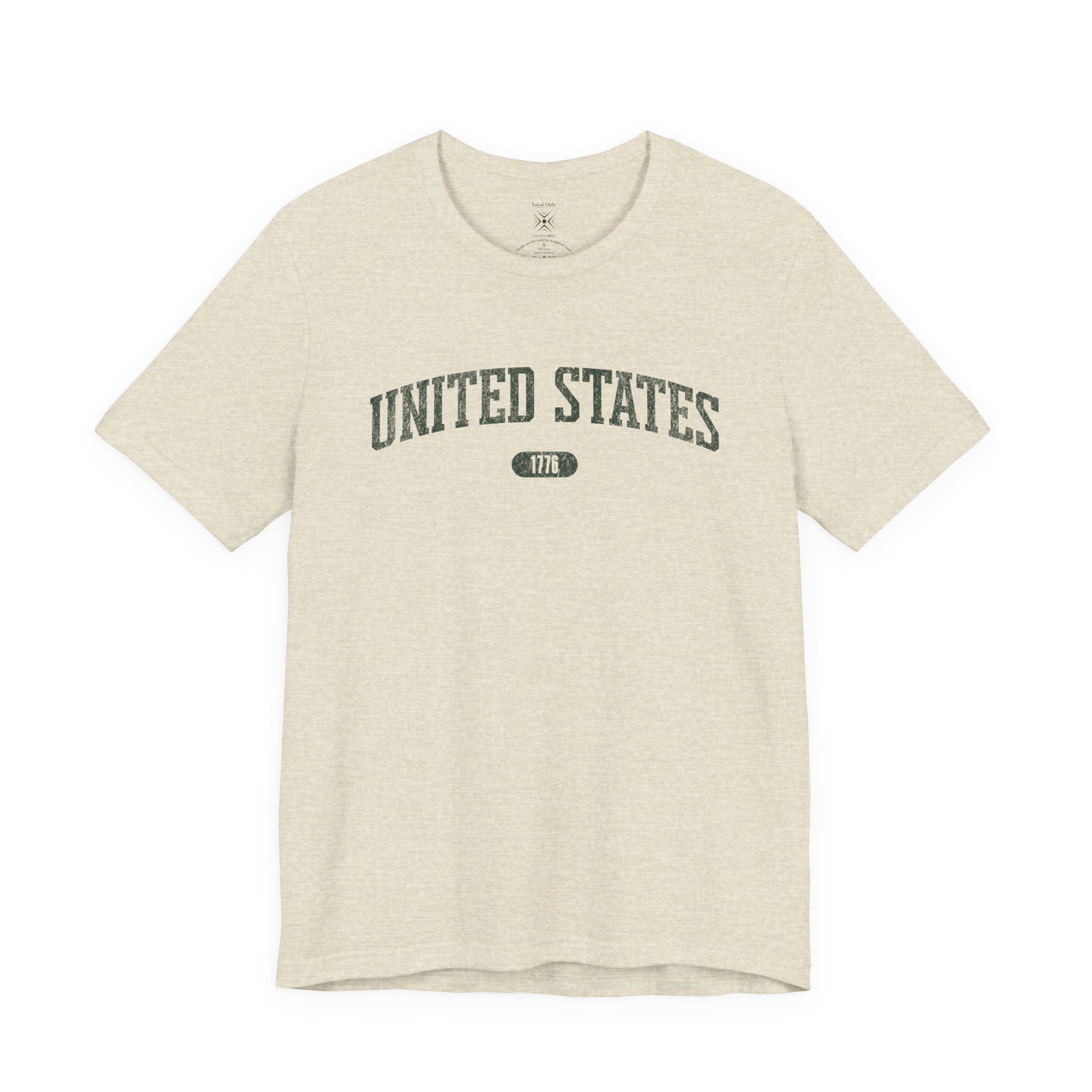 United States 1776 Vintage Collegiate Premium T-Shirt – Green Graphic – Neutrals