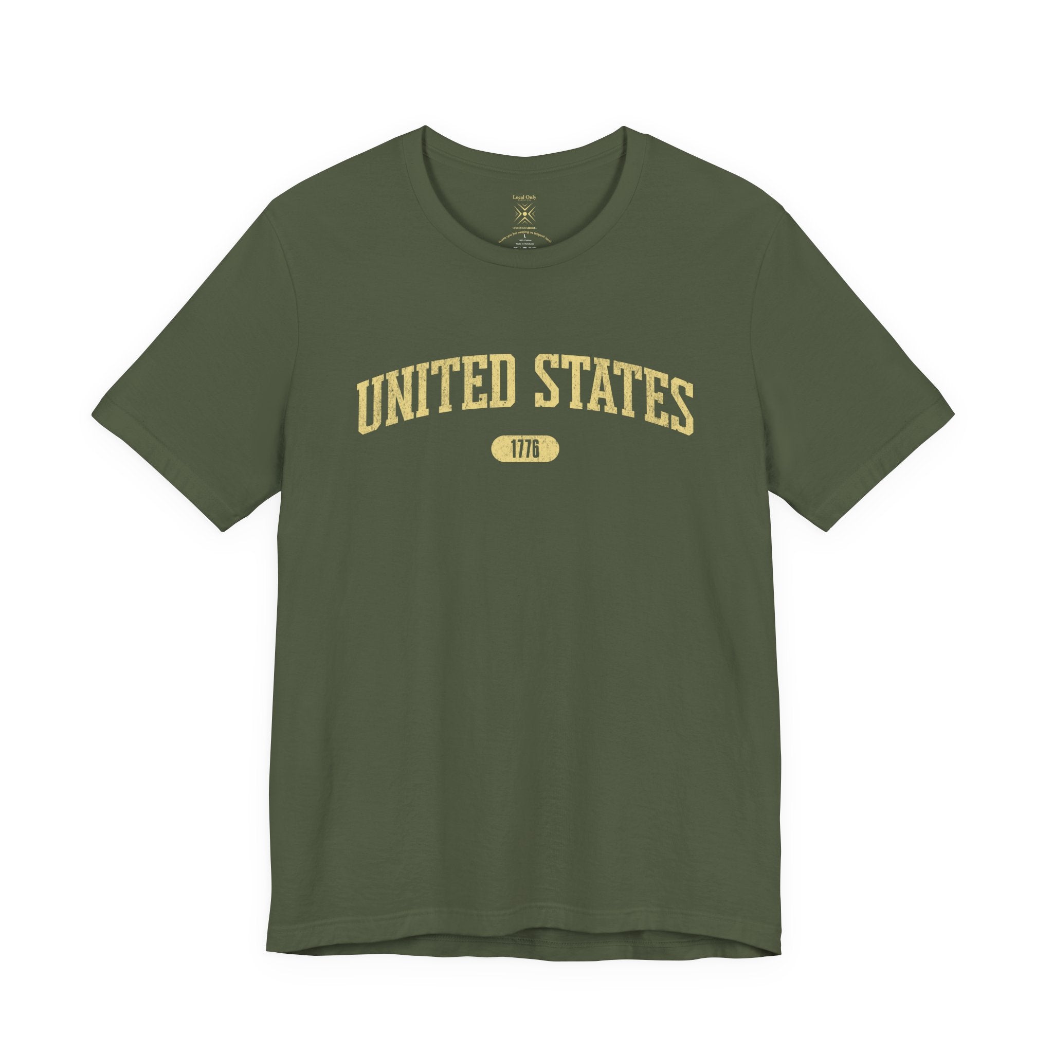 United States 1776 Vintage Collegiate Premium T-Shirt – Yellow Graphic – Neutrals