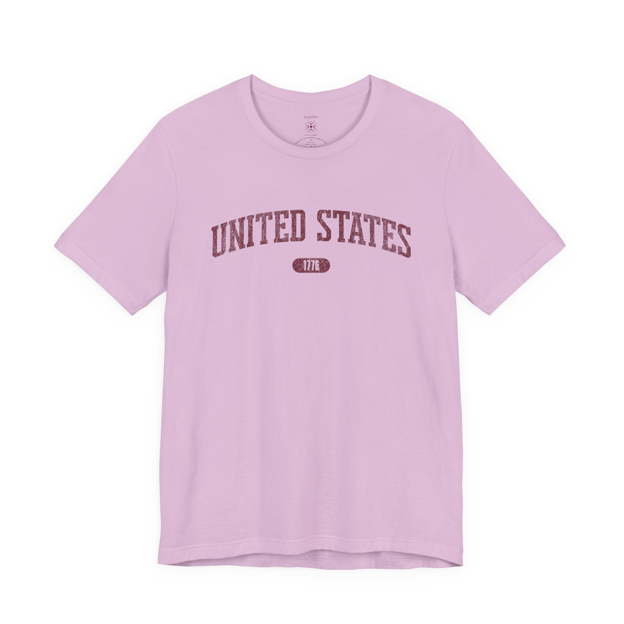 United States 1776 Vintage Collegiate Premium T-Shirt – Burgundy Graphic – Colorful