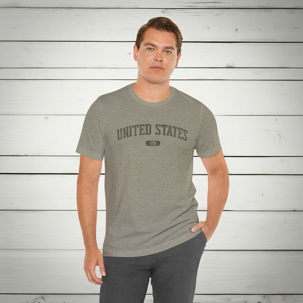 United States 1776 Vintage Collegiate Premium T-Shirt – Olive Graphic – Neutrals