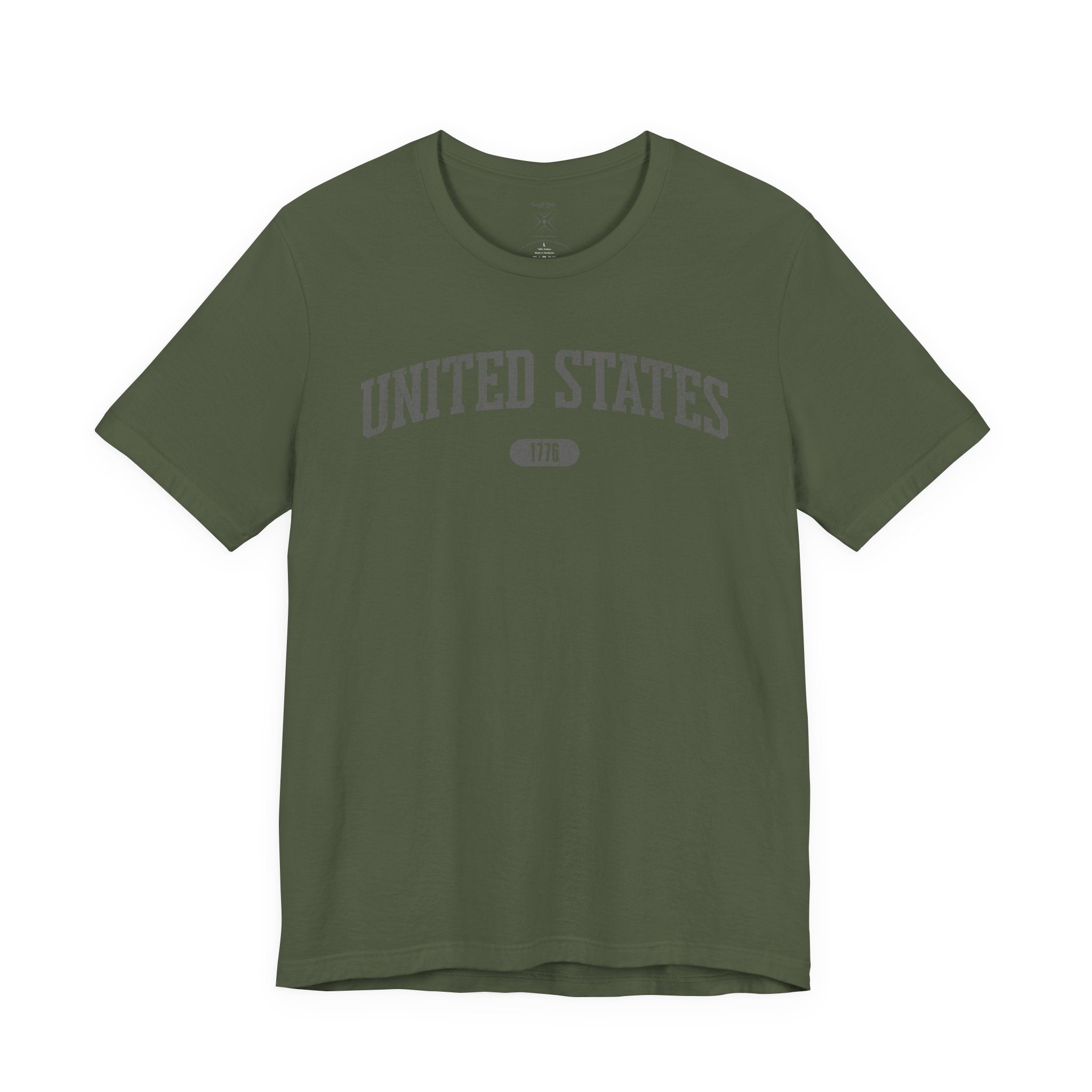 United States 1776 Vintage Collegiate T-Shirt – Gray Graphic – Colorful