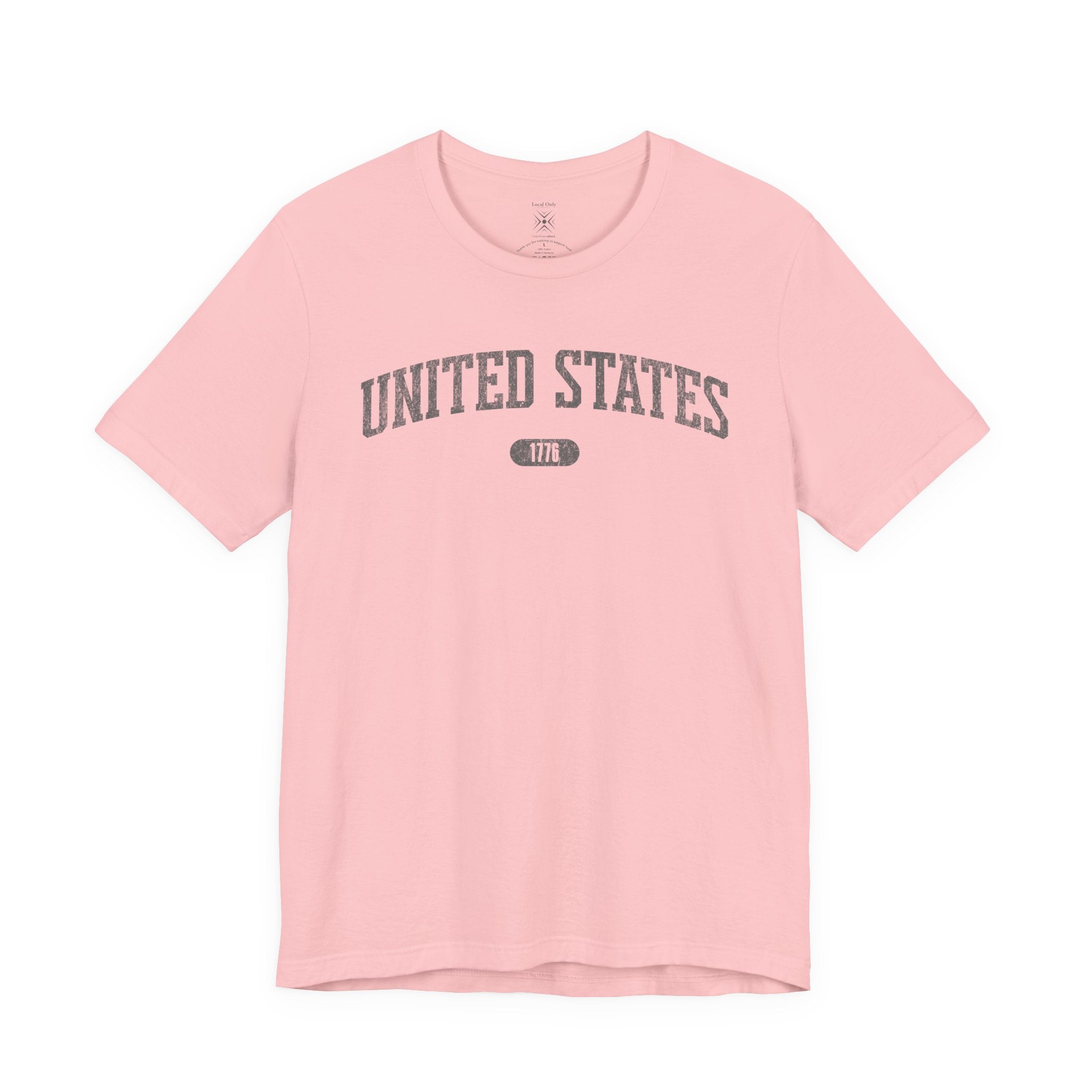 United States 1776 Vintage Collegiate T-Shirt – Gray Graphic – Colorful
