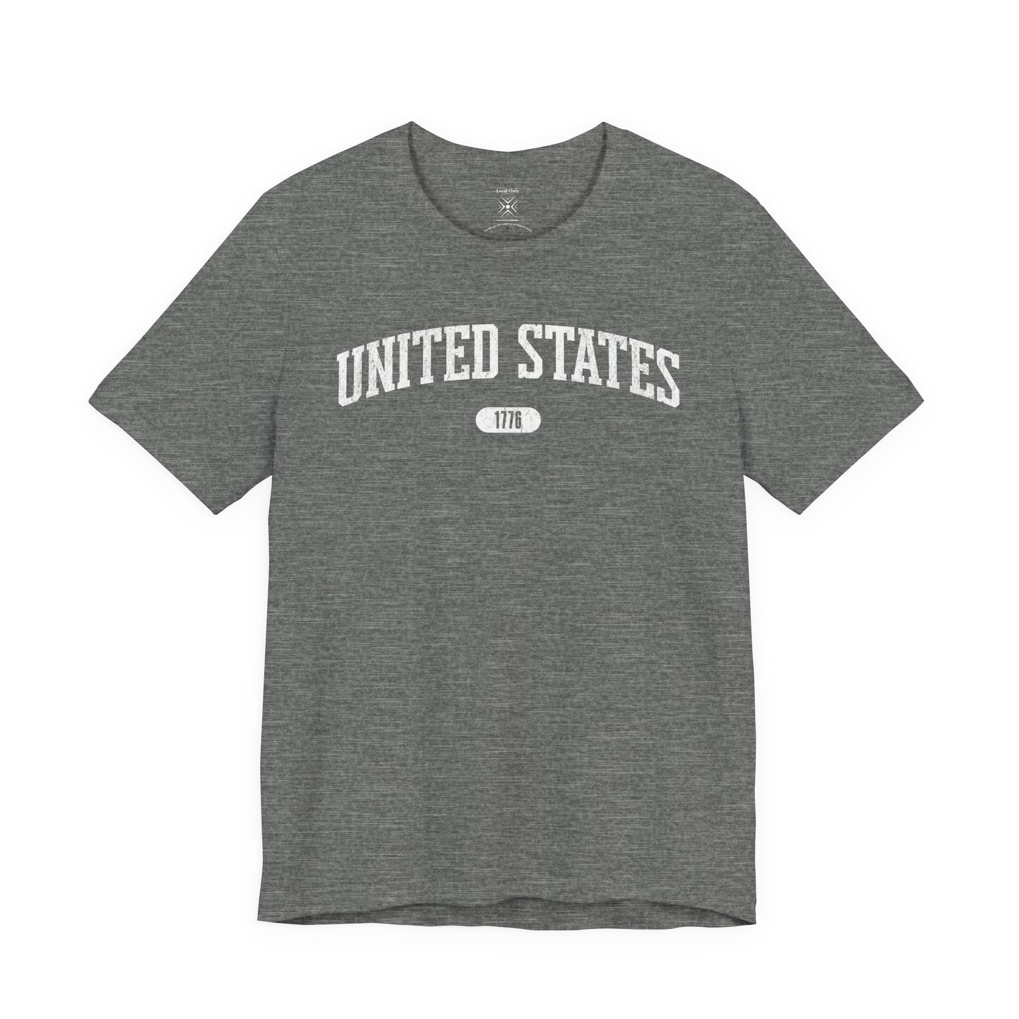 United States 1776 Vintage Collegiate T-Shirt – White Graphic – Neutrals
