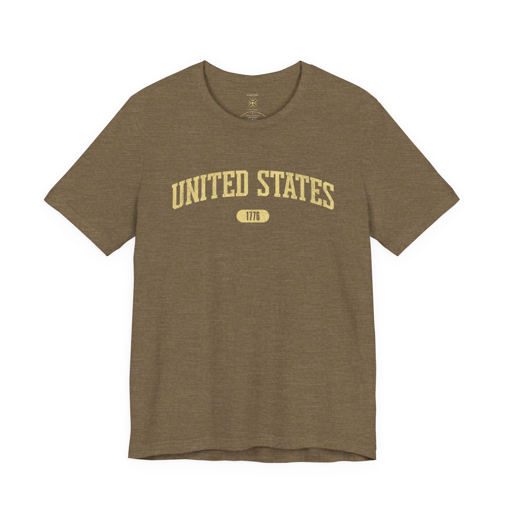 United States 1776 Vintage Collegiate Premium T-Shirt – Yellow Graphic – Neutrals