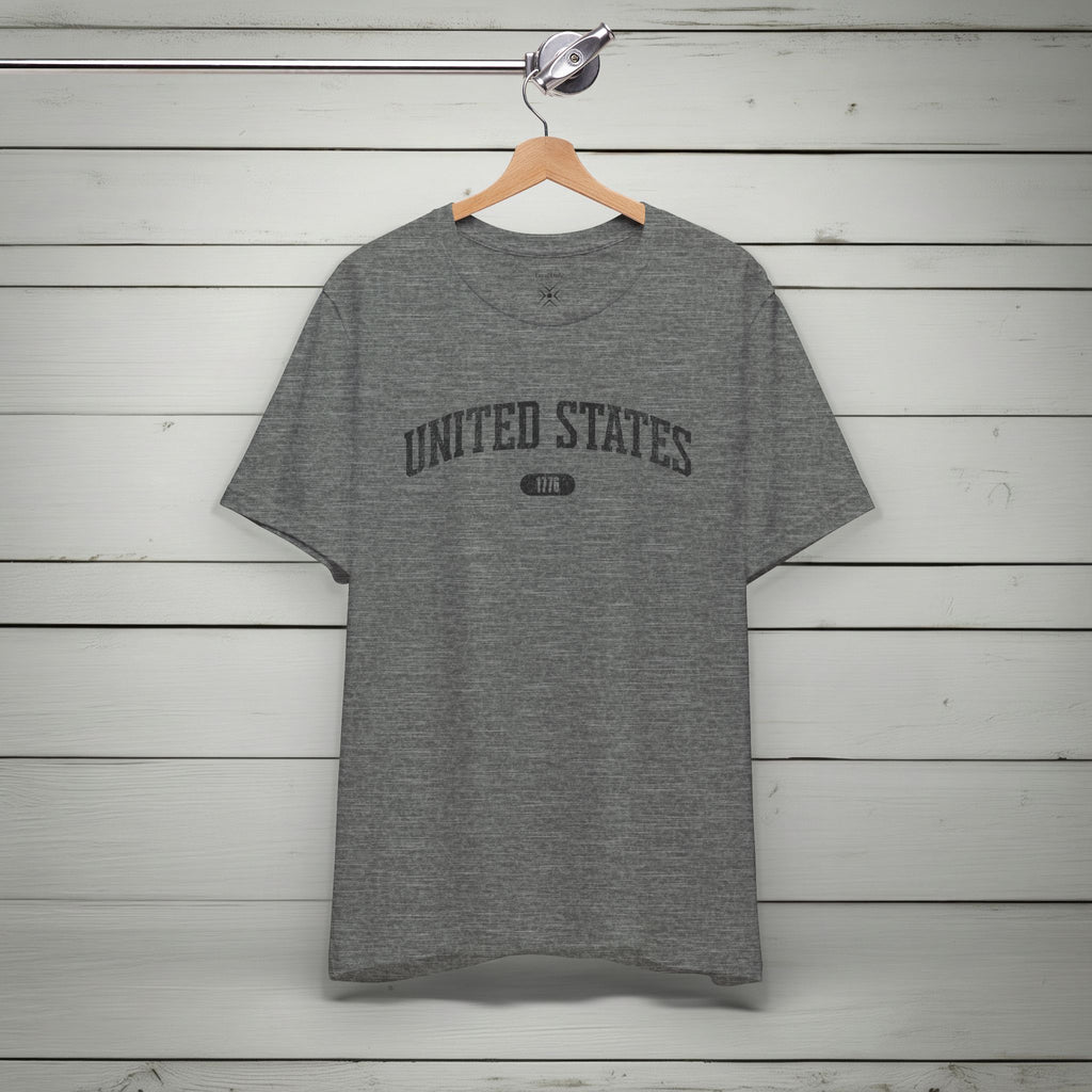 United States 1776 Vintage Collegiate Premium T-Shirt – Black Graphic – Neutrals