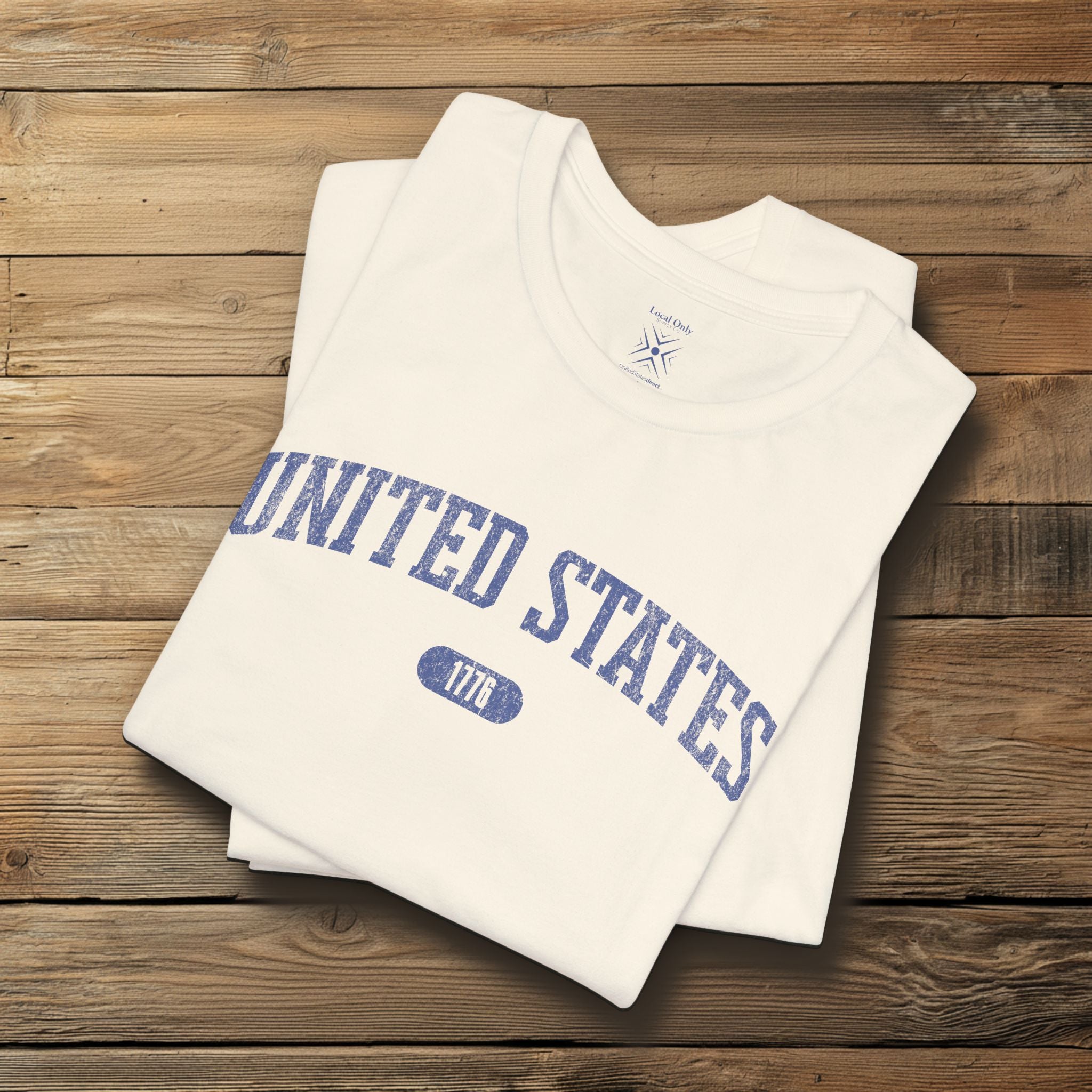 United States 1776 Vintage Collegiate Premium T-Shirt – Blue Graphic – Neutrals