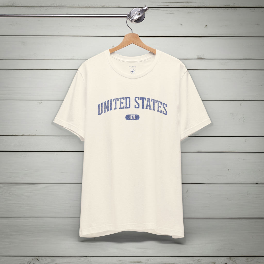 United States 1776 Vintage Collegiate Premium T-Shirt – Blue Graphic – Neutrals