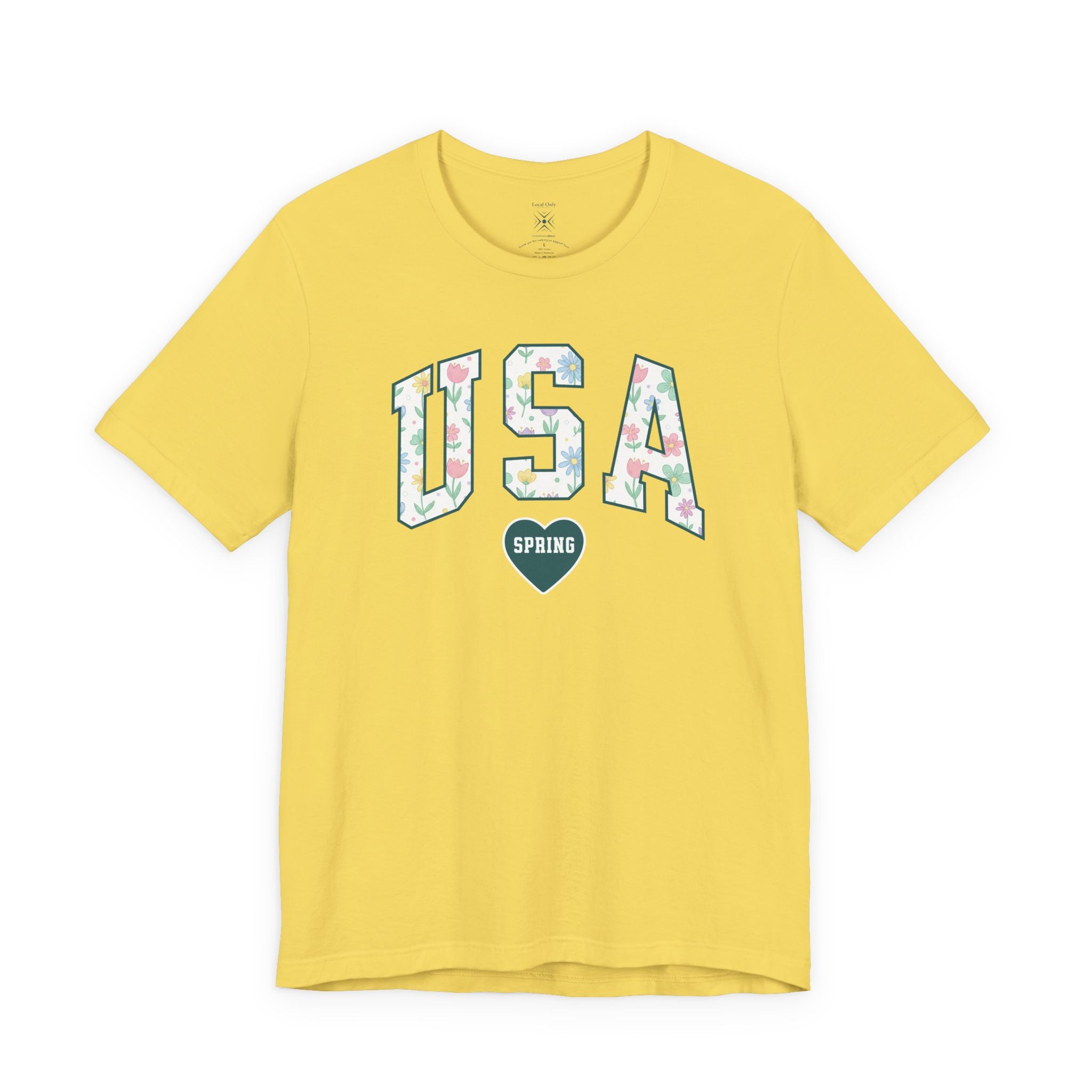 USA Love Spring Floral Varsity Graphic Tee – Transformative Teal
