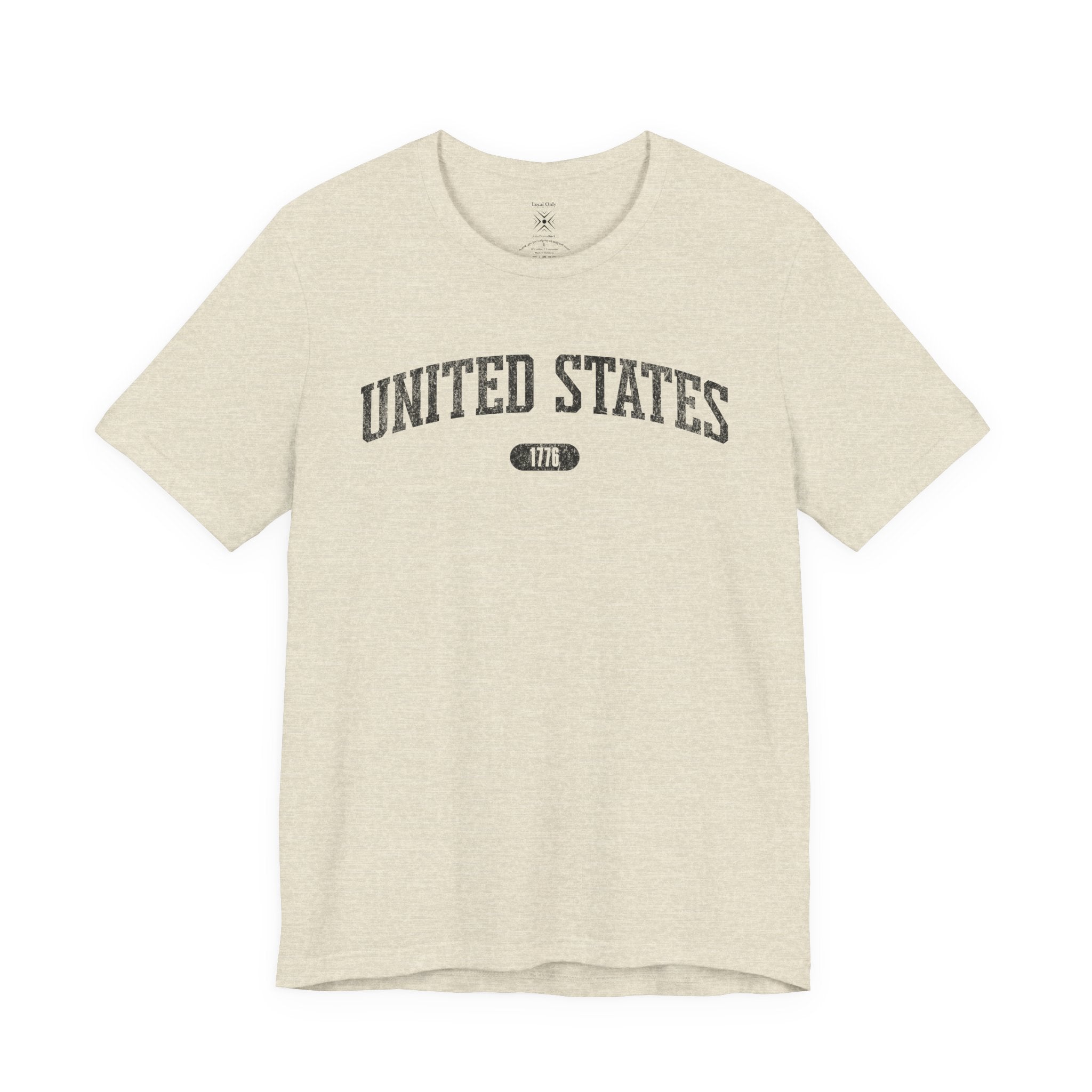 United States 1776 Vintage Collegiate T-Shirt – Black Graphic – Neutrals