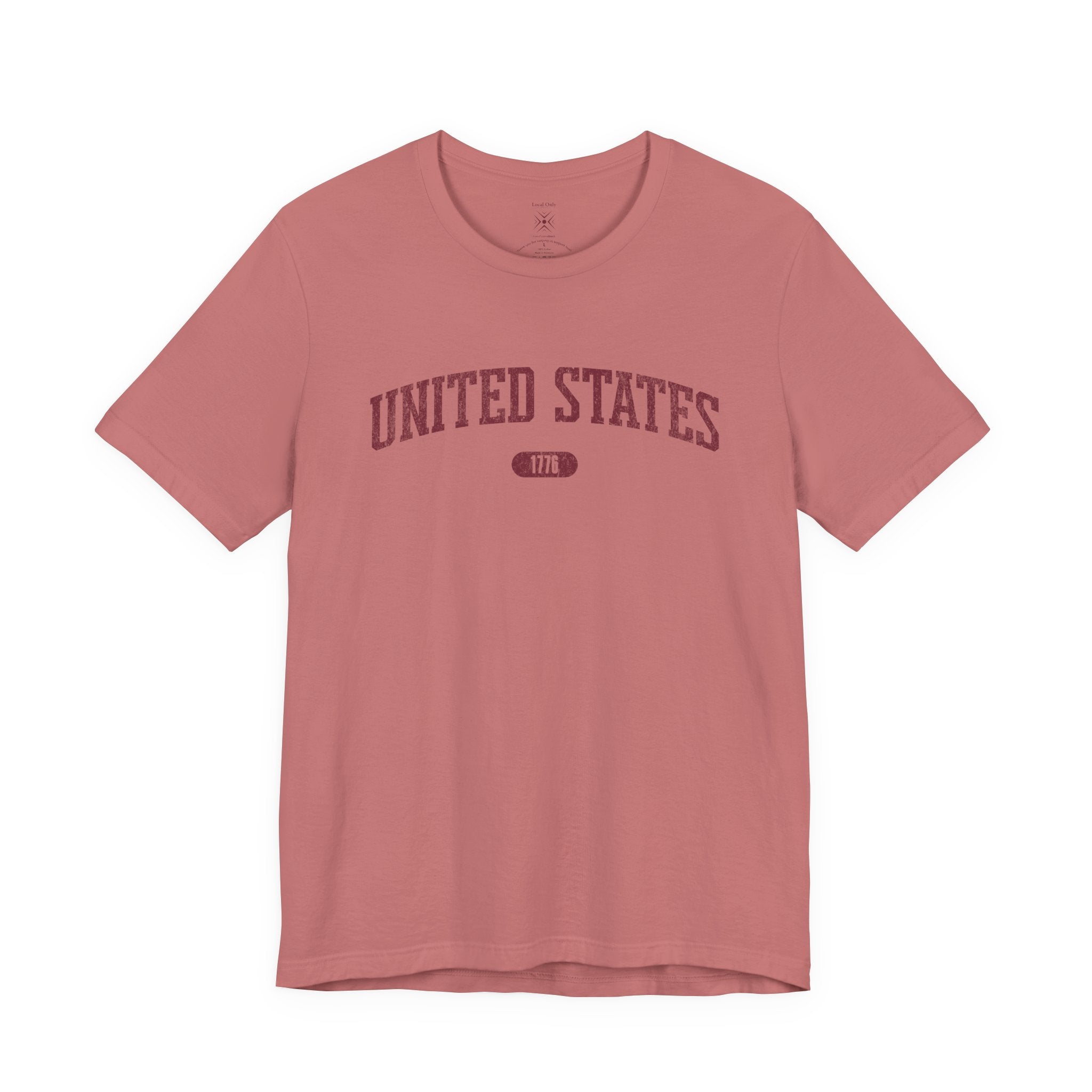 United States 1776 Vintage Collegiate Premium T-Shirt – Burgundy Graphic – Colorful