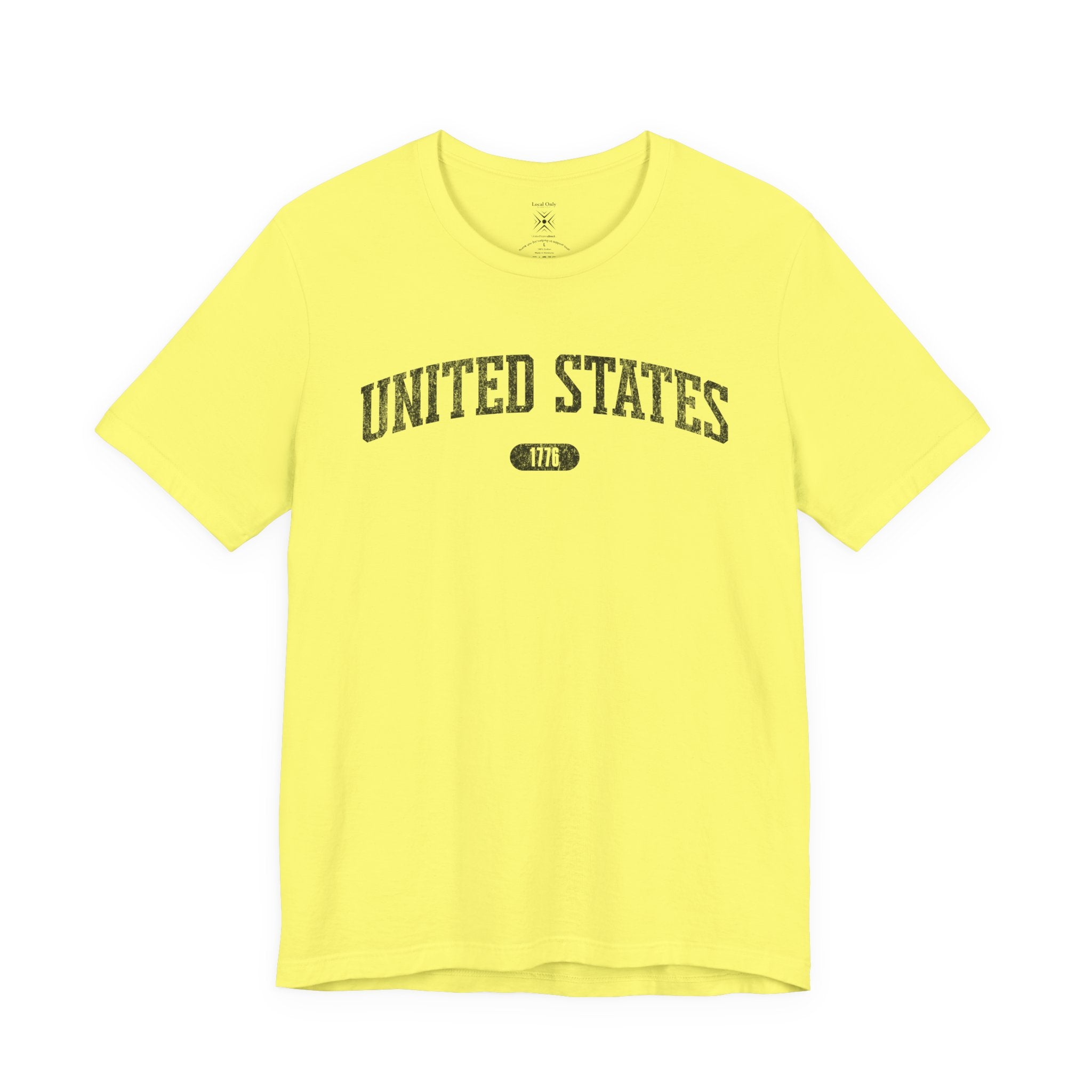 United States 1776 Vintage Collegiate T-Shirt – Black Graphic – Colorful