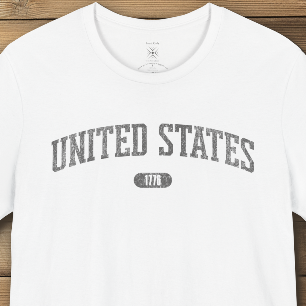 United States 1776 Vintage Collegiate Premium T-Shirt – Gray Graphic – Neutrals