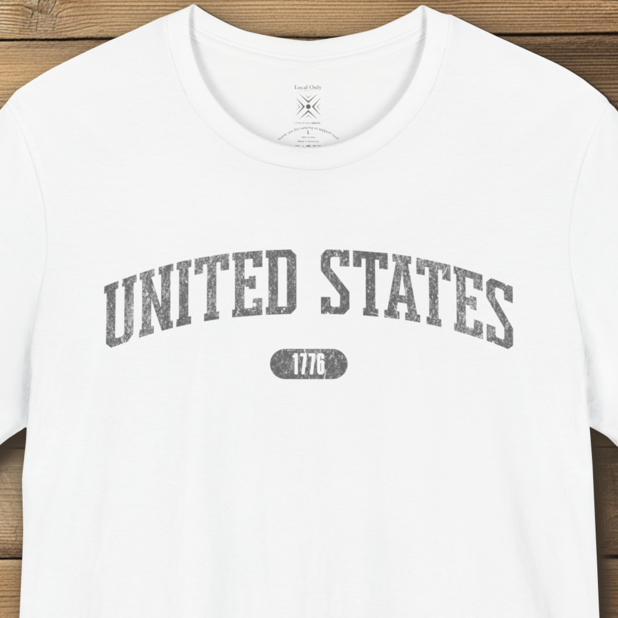 United States 1776 Vintage Collegiate Premium T-Shirt – Gray Graphic – Neutrals