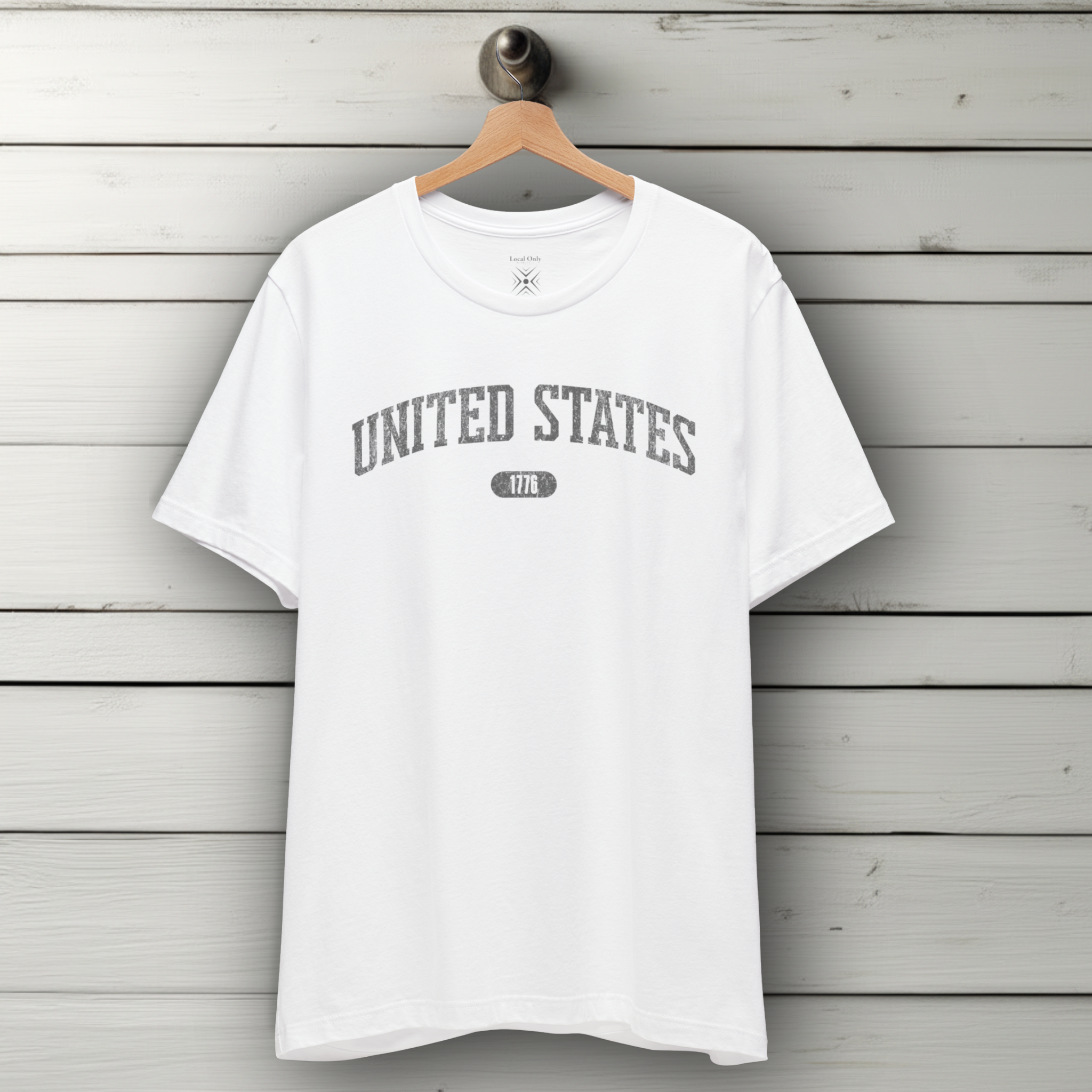 United States 1776 Vintage Collegiate T-Shirt – Gray Graphic – Neutrals