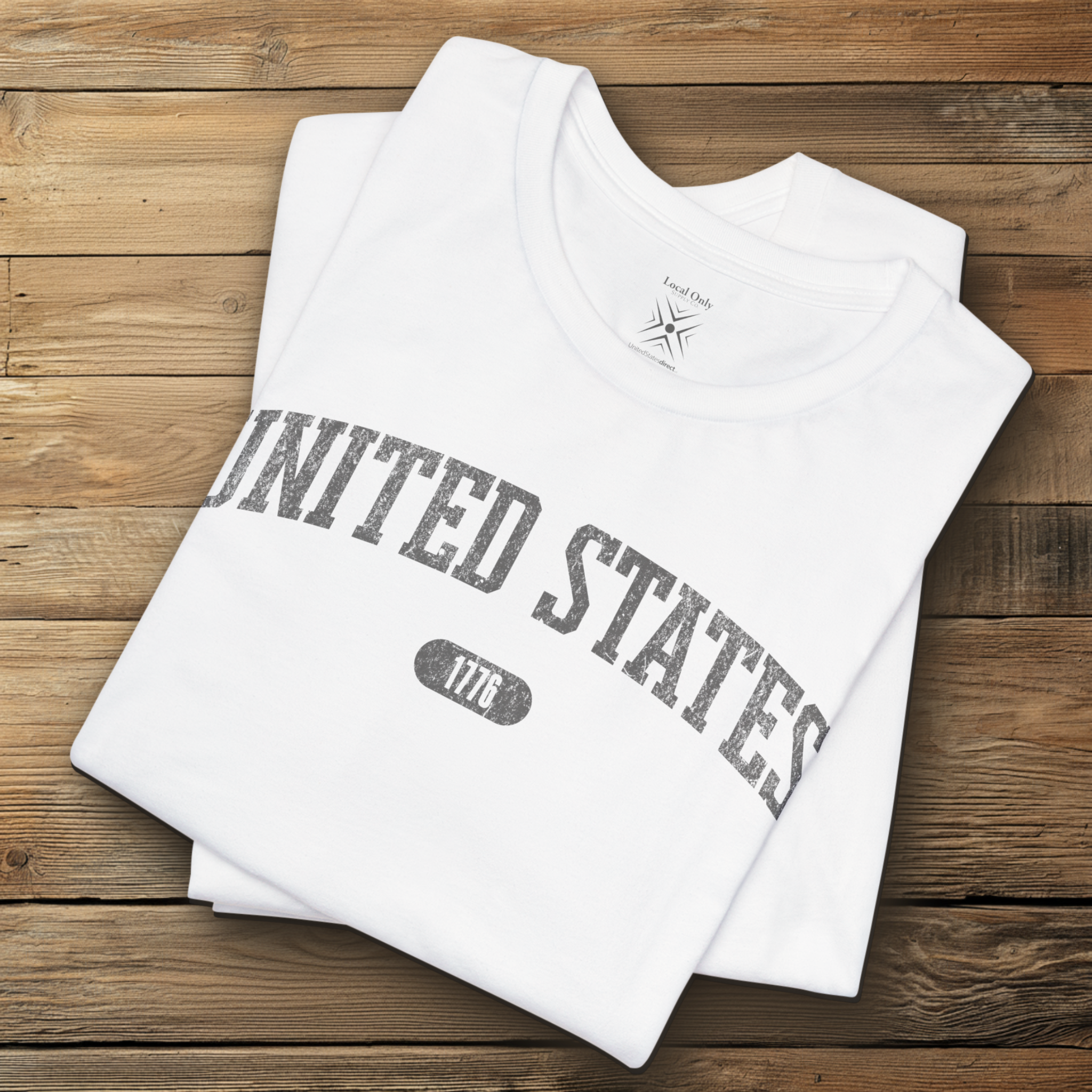 United States 1776 Vintage Collegiate Premium T-Shirt – Gray Graphic – Neutrals