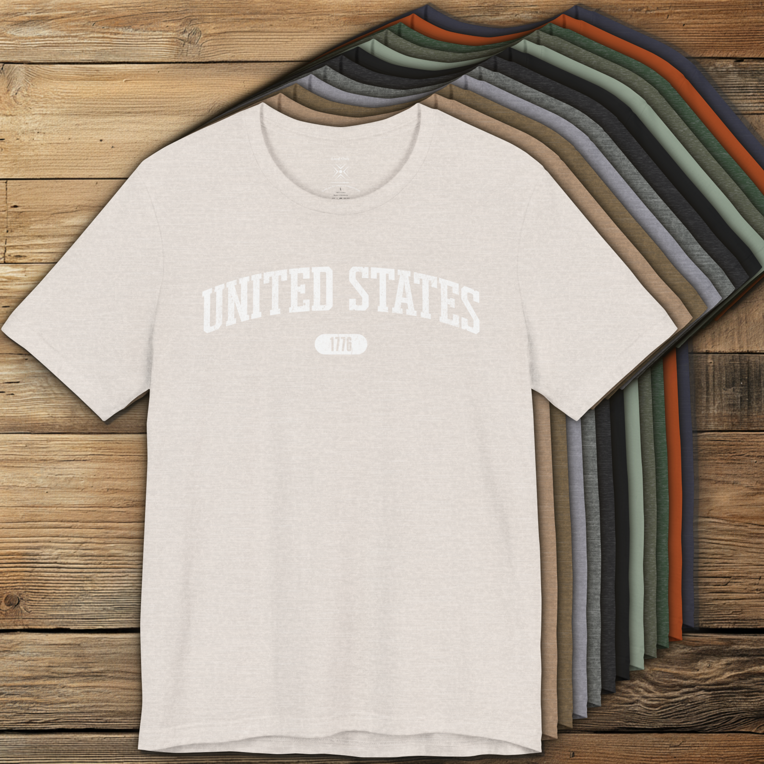 T-shirt color options for UNITED STATES 1776 premium varsity tee