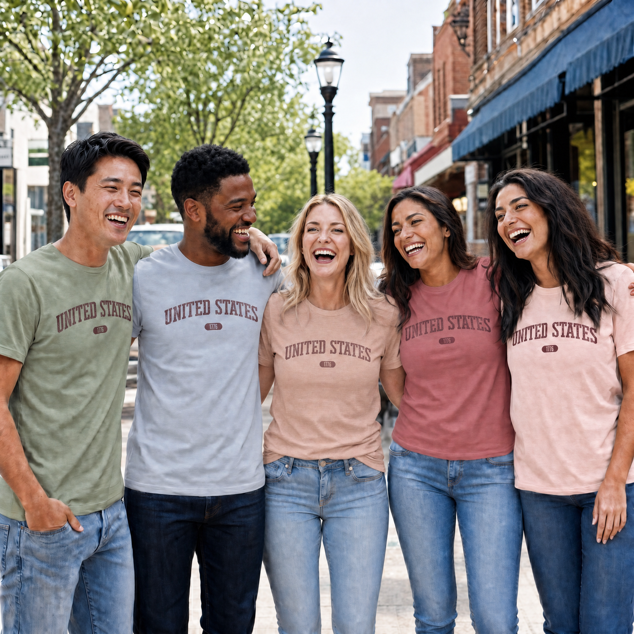 United States 1776 Vintage Collegiate Premium T-Shirt – Burgundy Graphic – Colorful