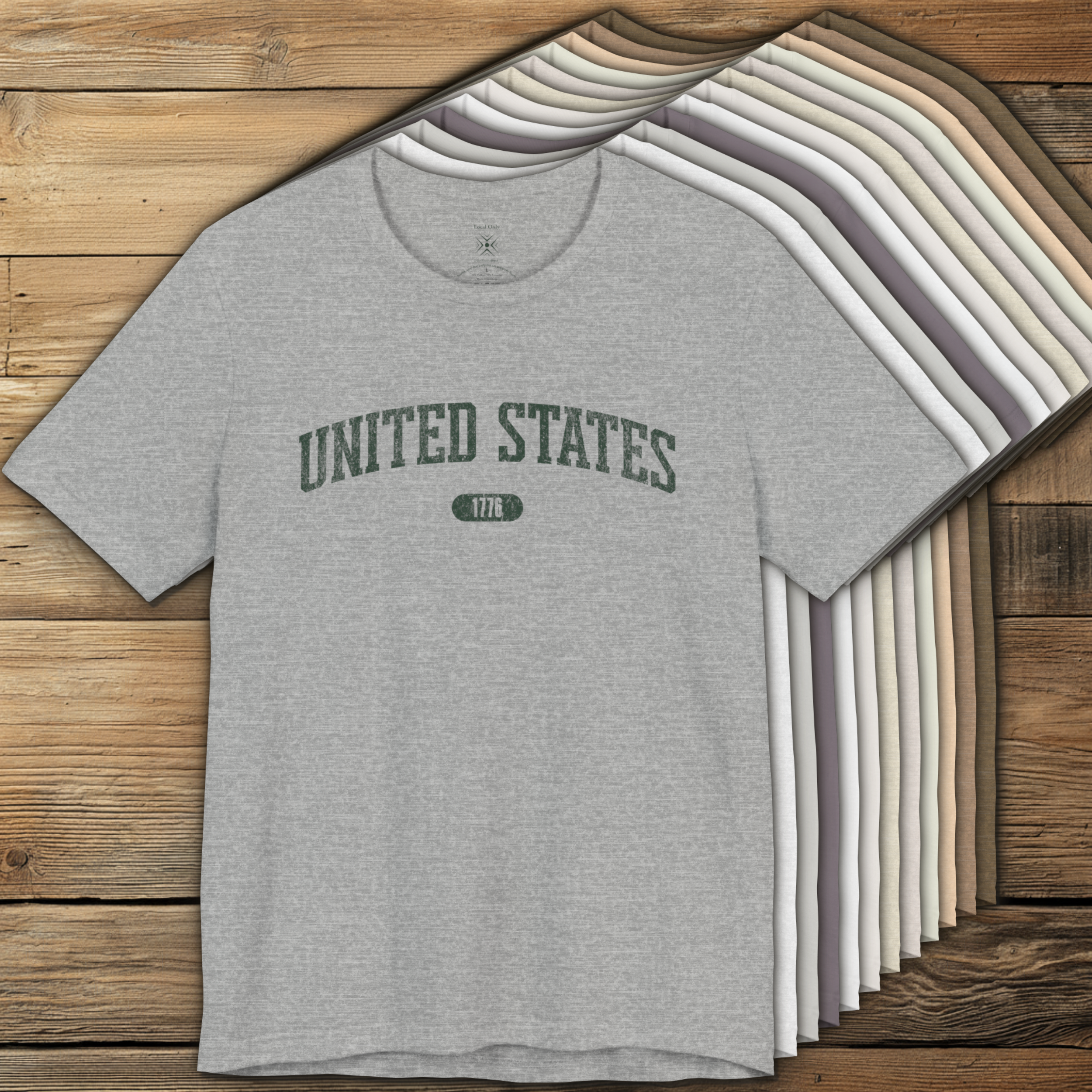 United States 1776 Vintage Collegiate Premium T-Shirt – Green Graphic – Neutrals