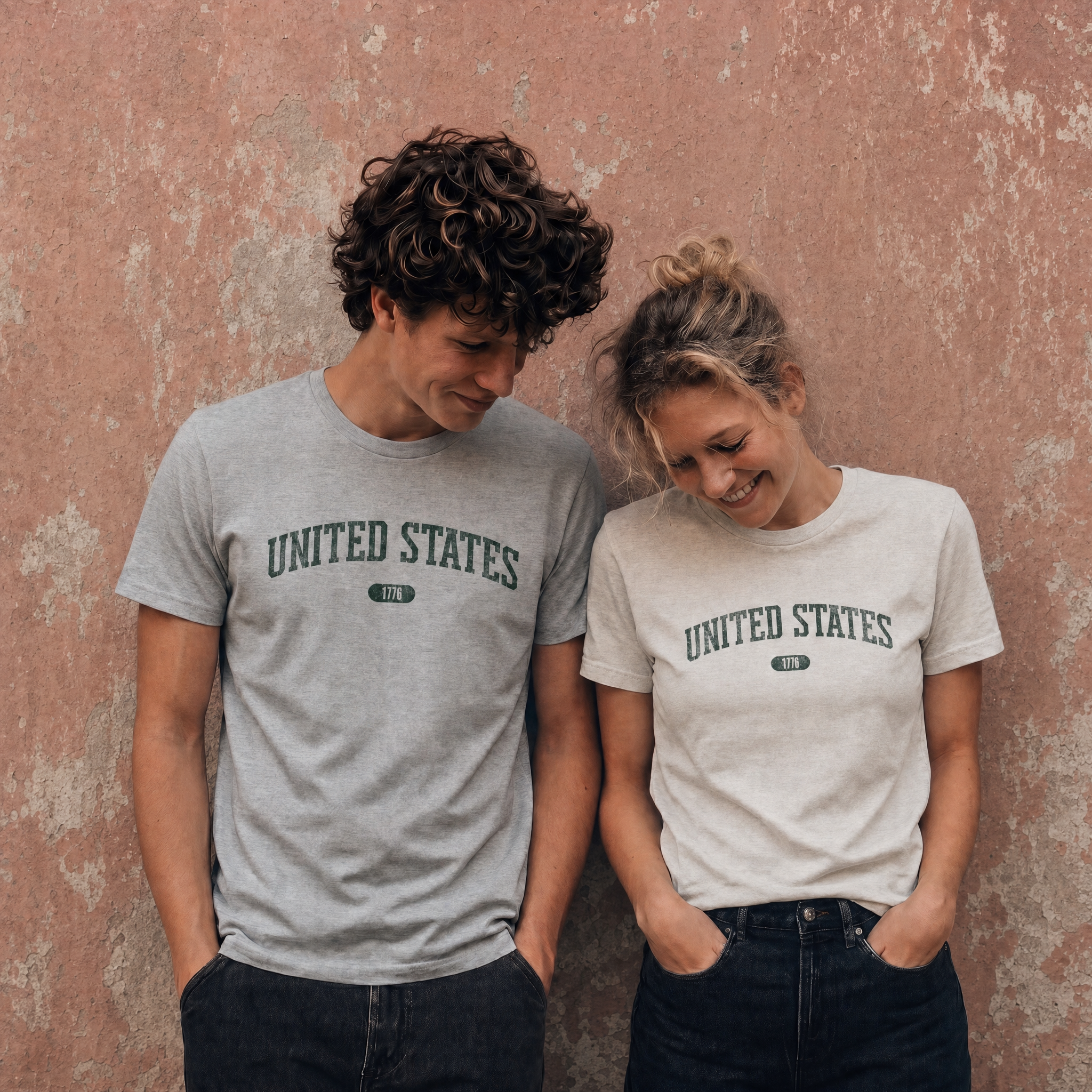 United States 1776 Vintage Collegiate Premium T-Shirt – Green Graphic – Neutrals