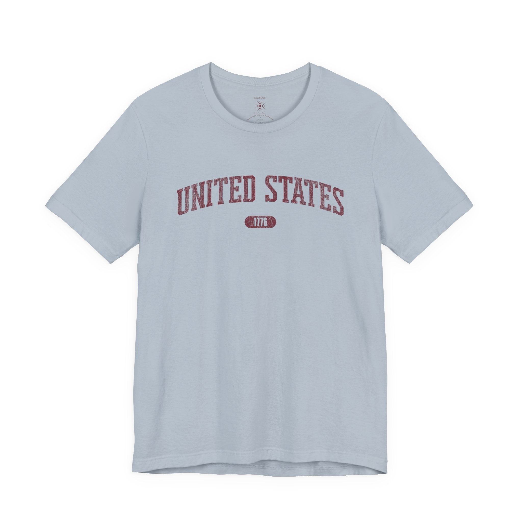 United States 1776 Vintage Collegiate Premium T-Shirt – Burgundy Graphic – Colorful